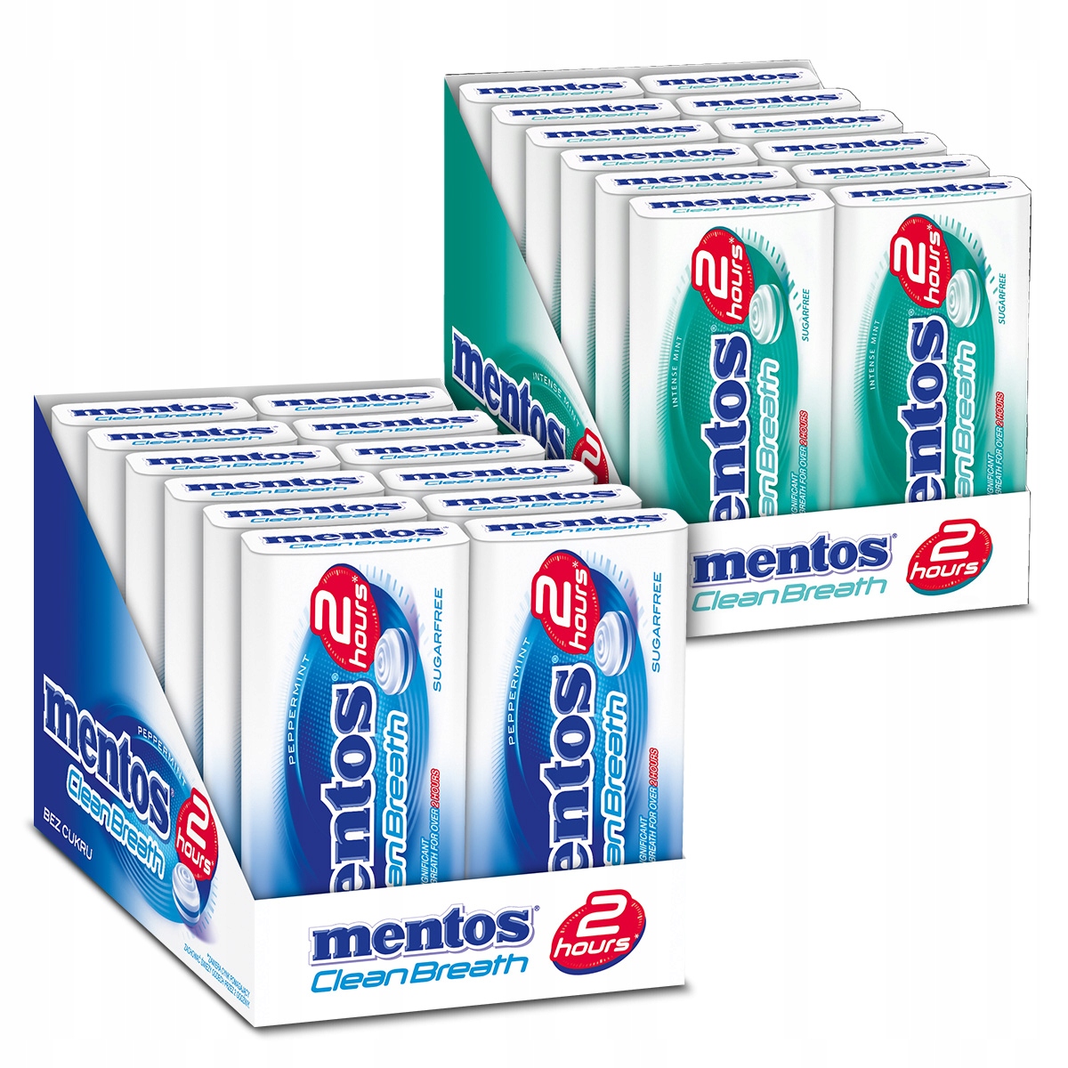 Mentos Clean Breath opakowania premium Intense Mint i Peppermint 24x35g