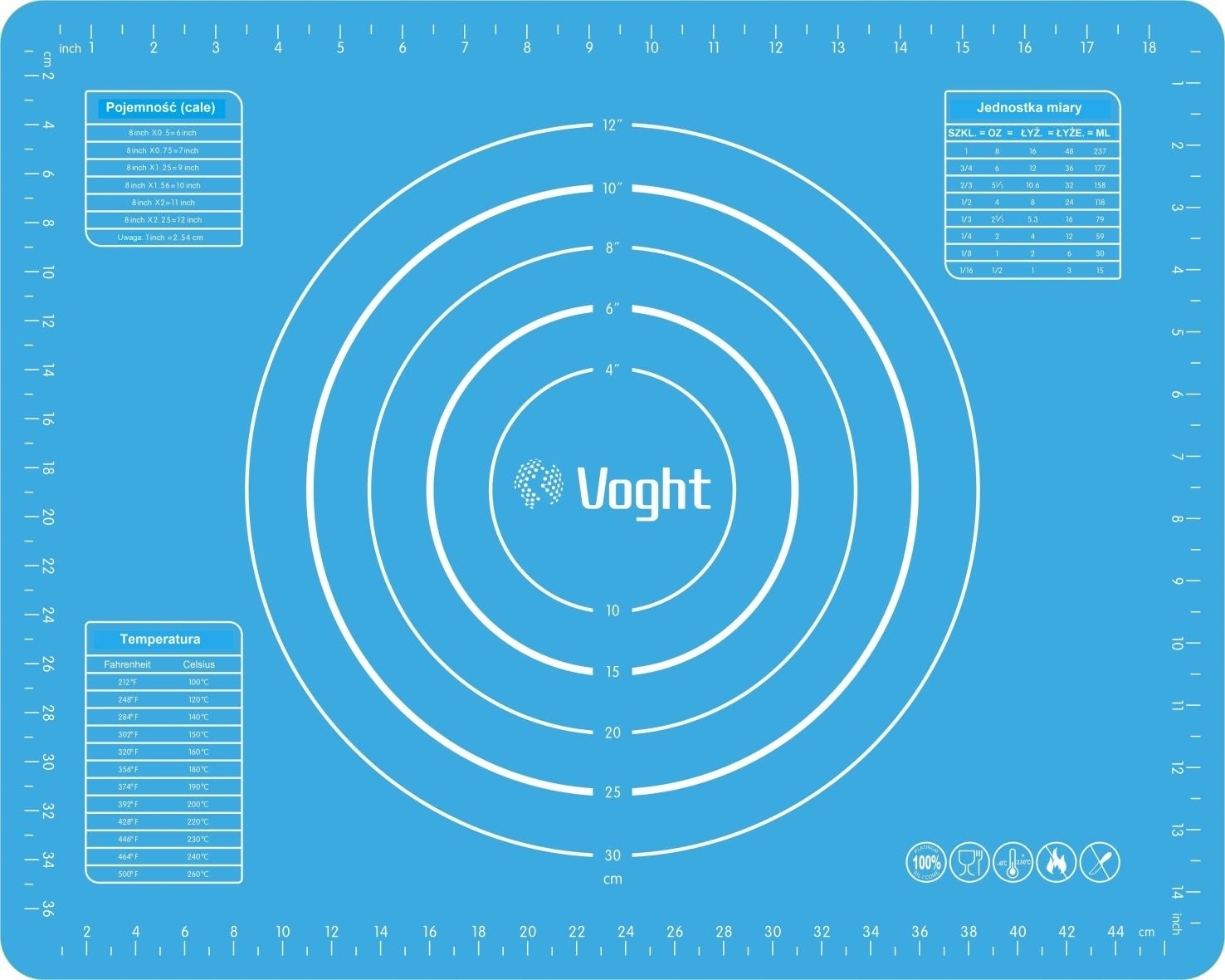 STOLNICA SILIKONOWA MATA PODKŁADKA 40x50 NIEBIESKA Marka inna