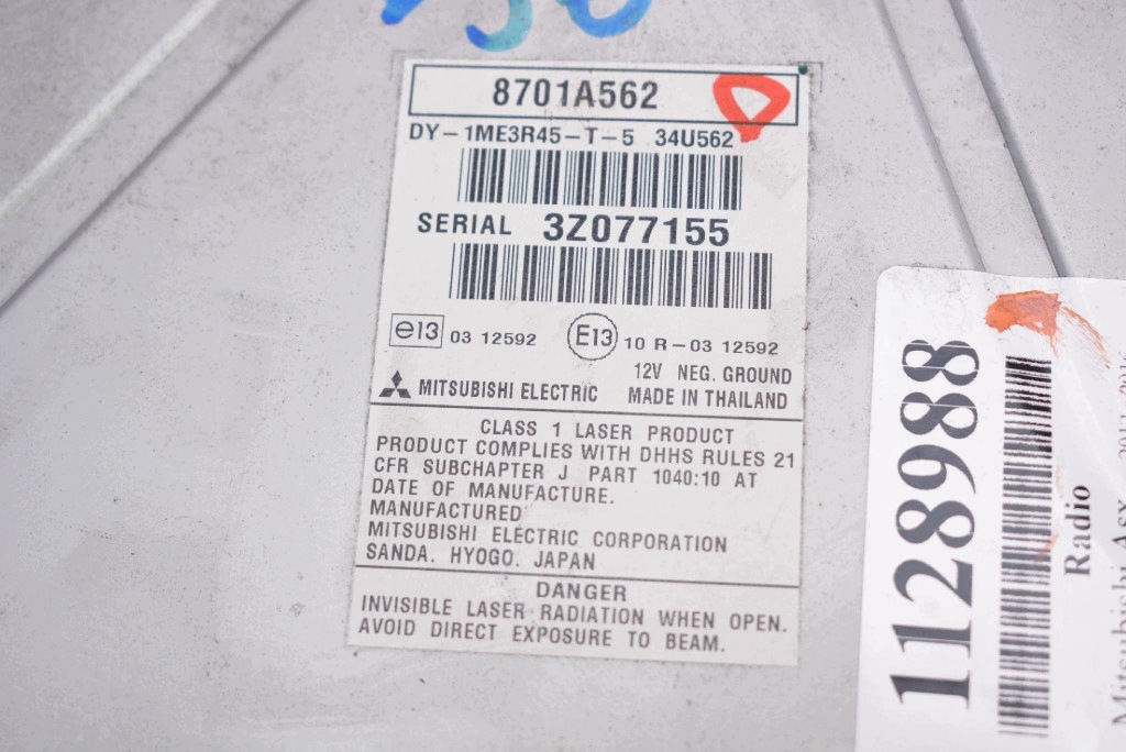 RADIO radio CD MEDIA 8701A562 MITSUBISHI ASX 1 und LIFT 12-16