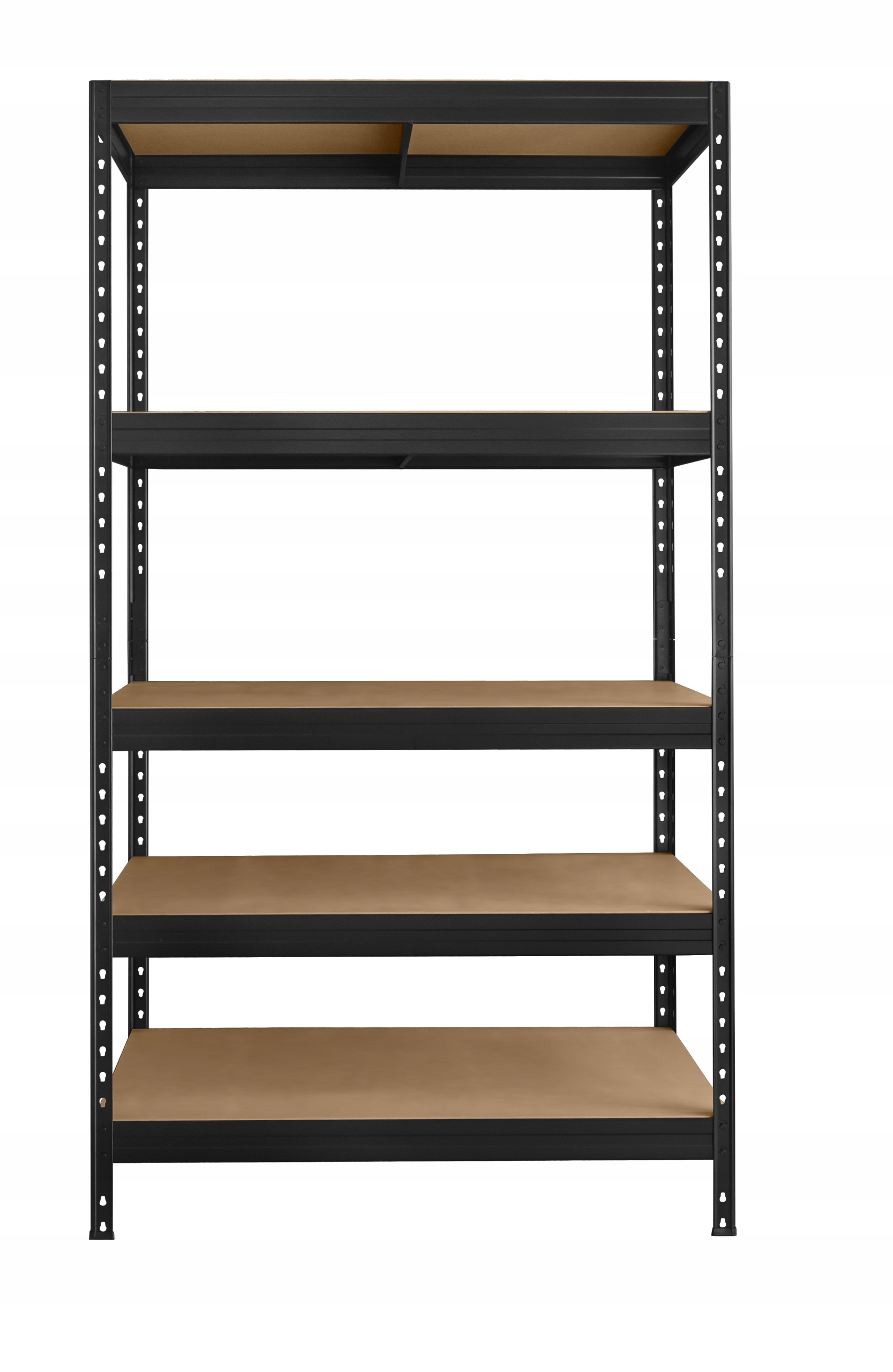 Kovový regál 180x90x60 cm Čierny 5 políc, celkové zaťaženie 1250 kg