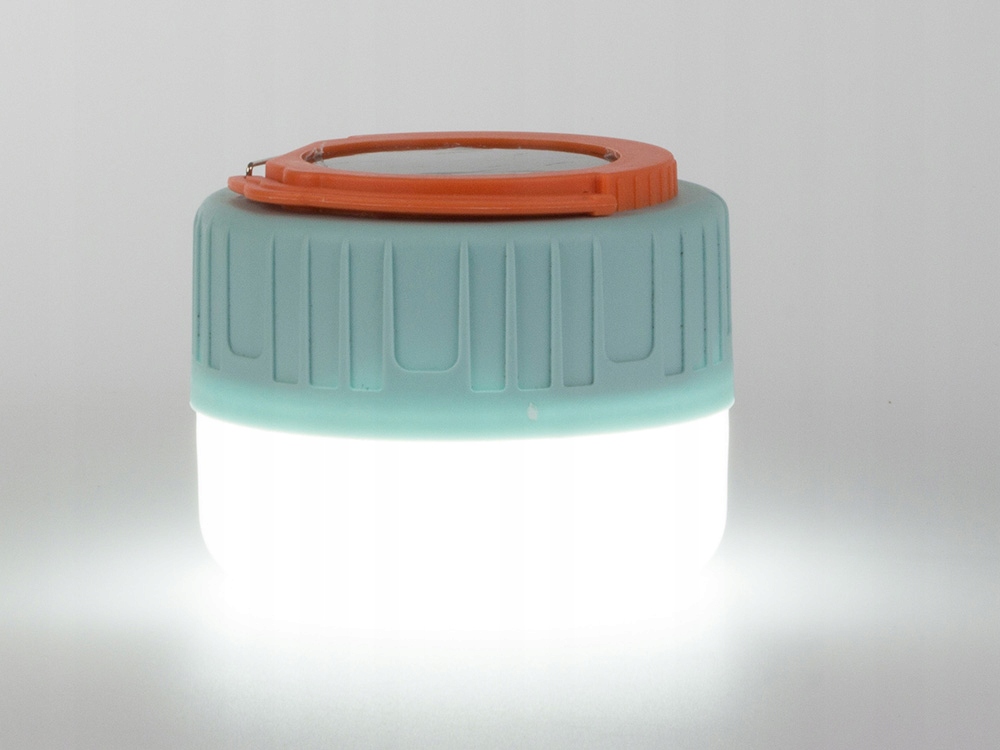 LAMPA LAMPKA SOLARNA TURYSTYCZNA NA BIWAK USB LED KEMPINGOWA PANEL SOLAR Wysokość 8.5 cm