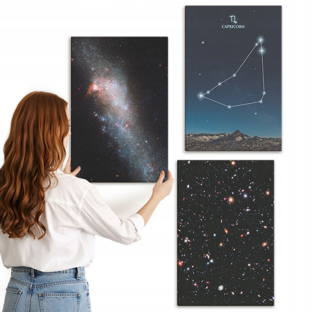 Sada obrazů na zeď Galerie Galaxie Souhvězdí Kozoroha 3x 40x60 cm