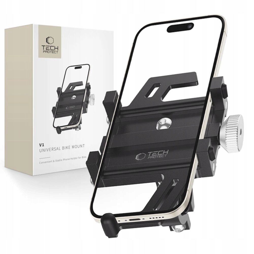 Uchwyt Tech-Protect V1 rowerowy uniwersalny na telefon czarny