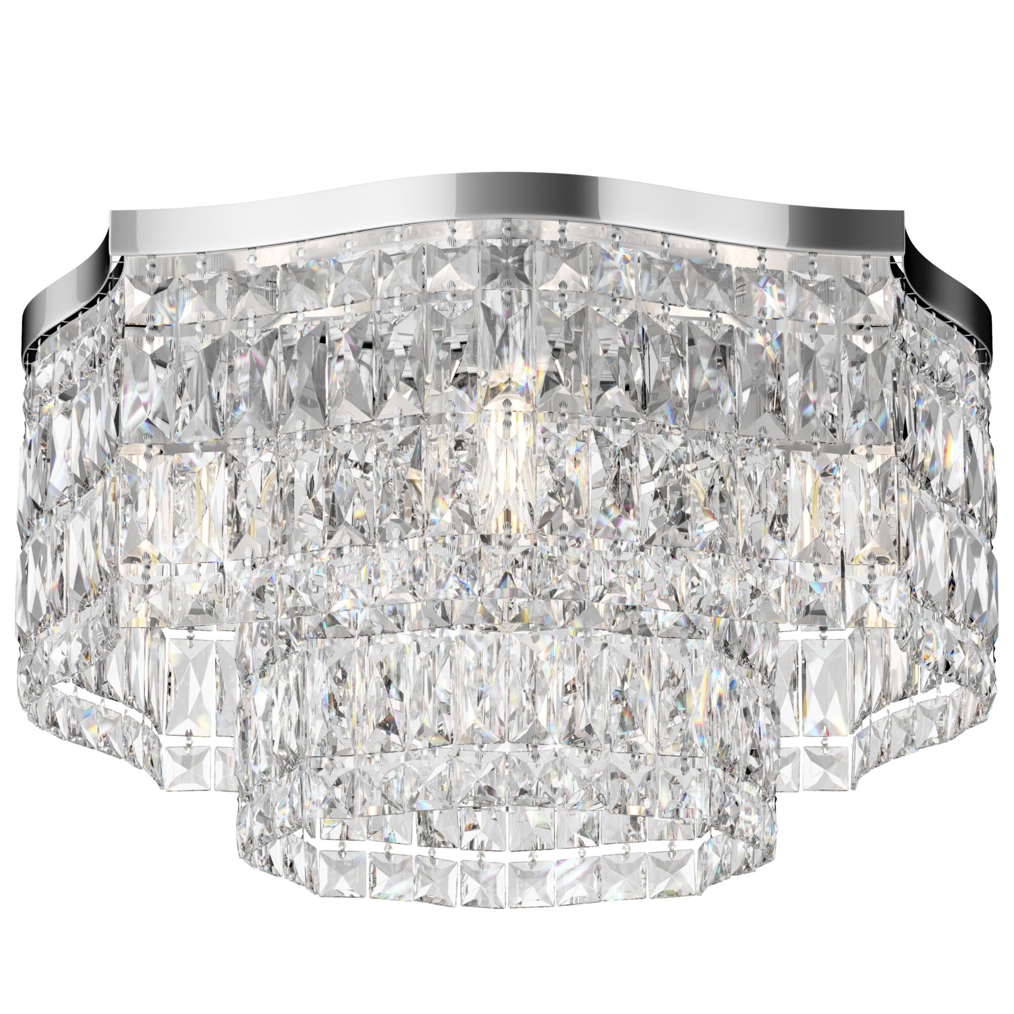 Kryštálová stropná lampa chróm glamour 45 cm do obývačky Maytoni