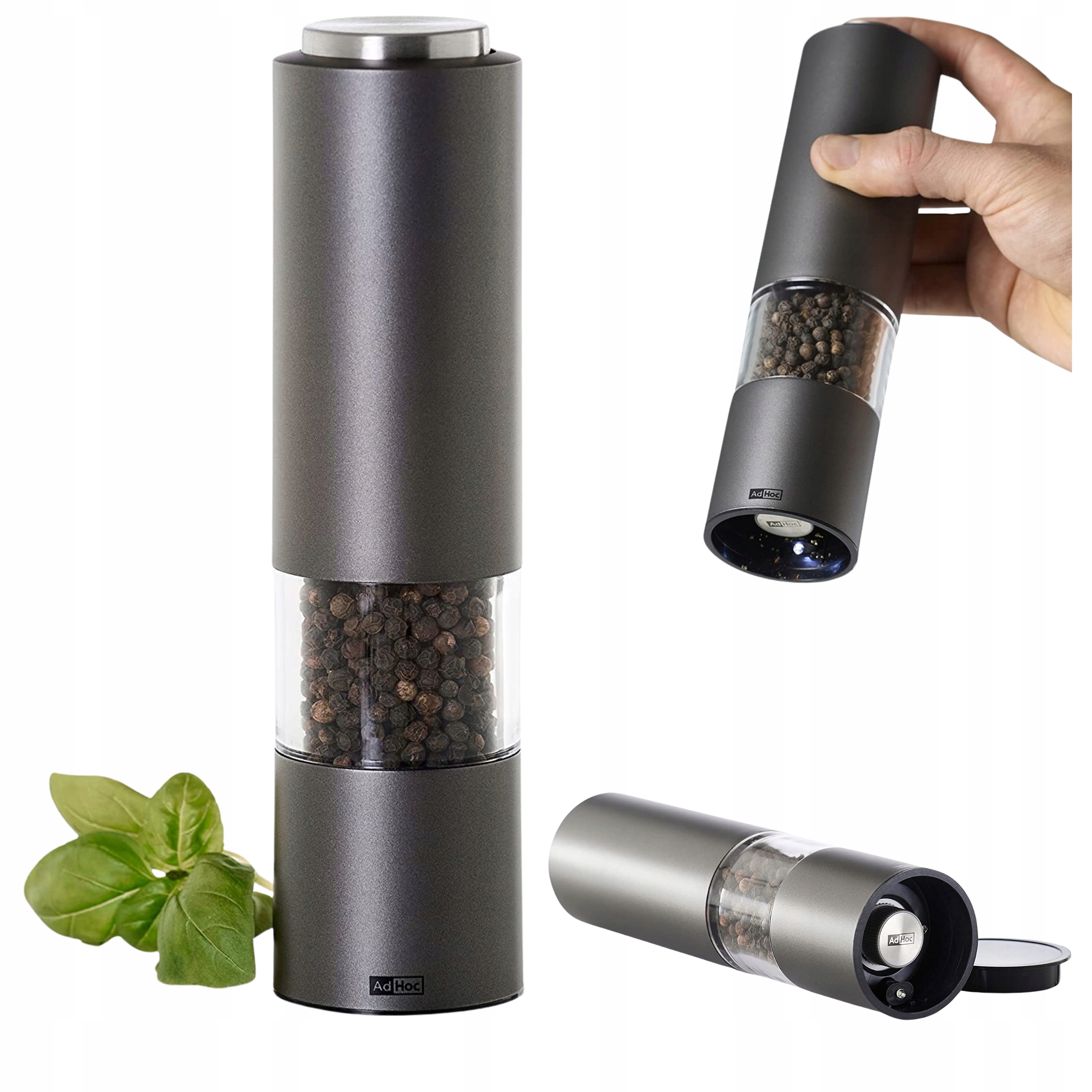 Elektryczny Młynek do Pieprzu i Soli AdHoc eMill.3 Regulacja Mielenia
