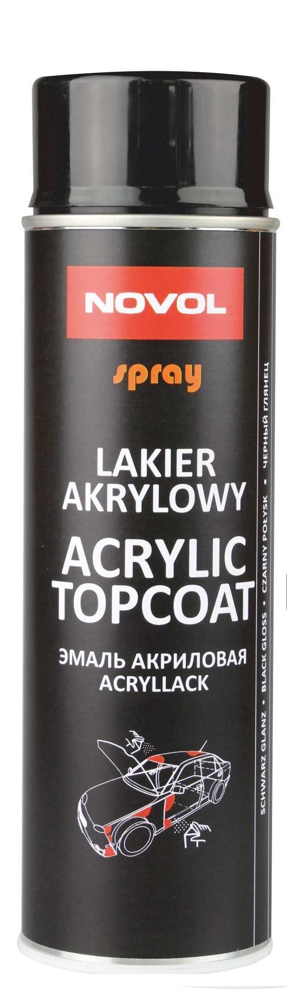ACRYL TOPCOAT АКРИЛОВЫЙ ЛАК NOVOL МАТОВЫЙ ЧЕРНЫЙ