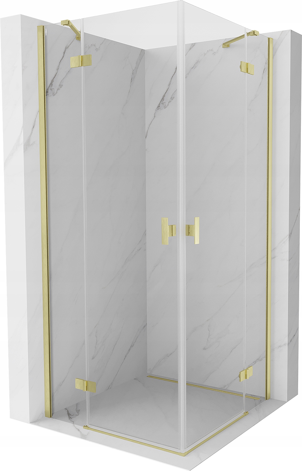 Mexen Mist-h Duo Kabina Prysznicowa 90X90 CM Transparent Złota Szczotka