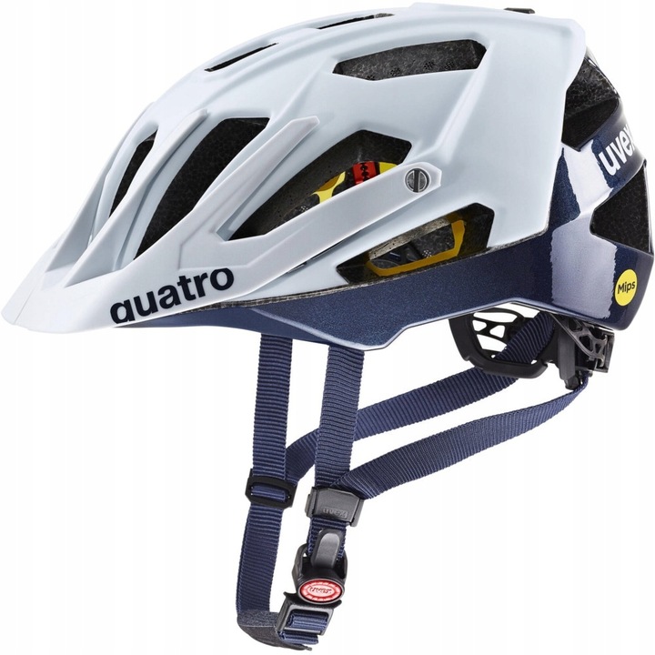 Kask rowerowy Uvex Quatro cc Mips biało-niebieski 52-57 cm