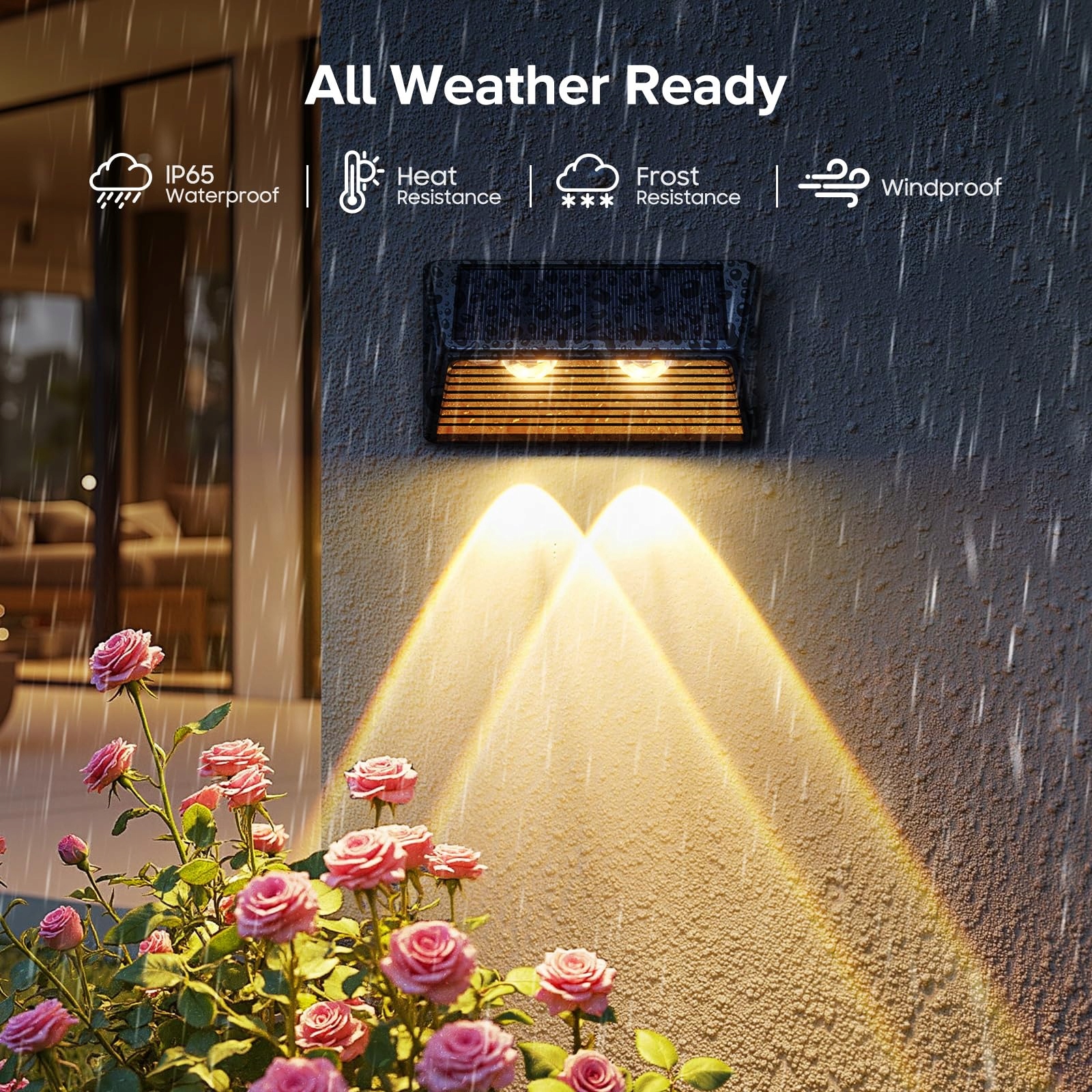 Lampy Solarne Zewnętrzne Super Jasne Do Ogrodu Tarasu 6 Szt IP65 RECHOO — miniatura 6