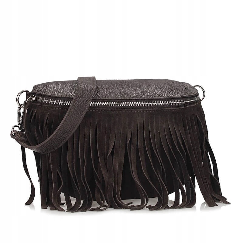 Semišová stylová ledvinka Toscanio G132 Bronzová D23