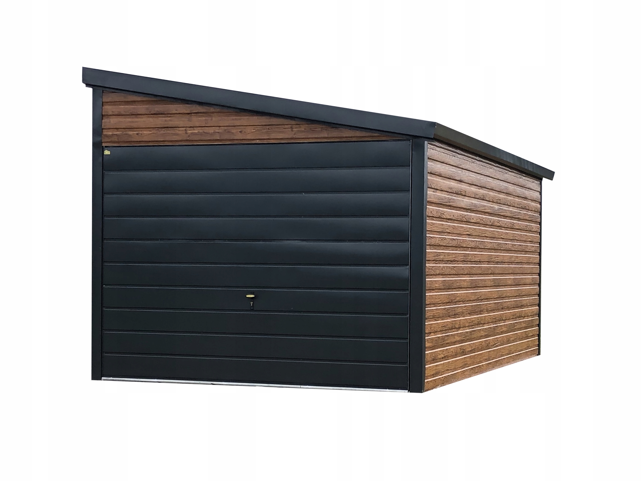 Garaż blaszany 3x6 SPAD NA PRAWO blachodachówka