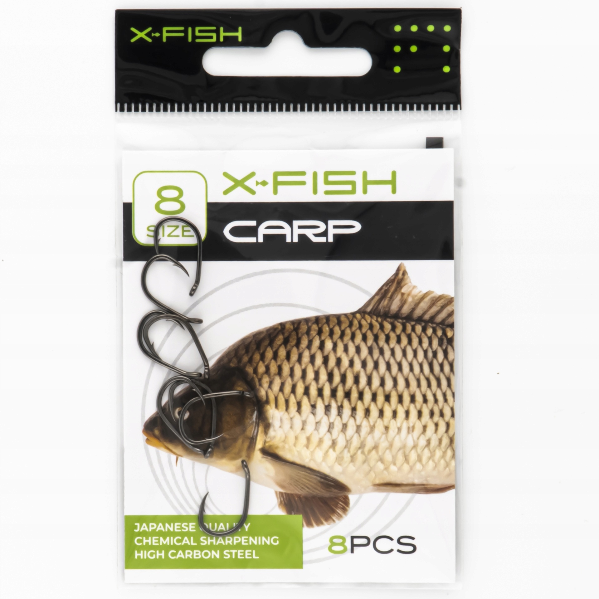 X-Fish Carp r.6 Barbed 8szt. Haki