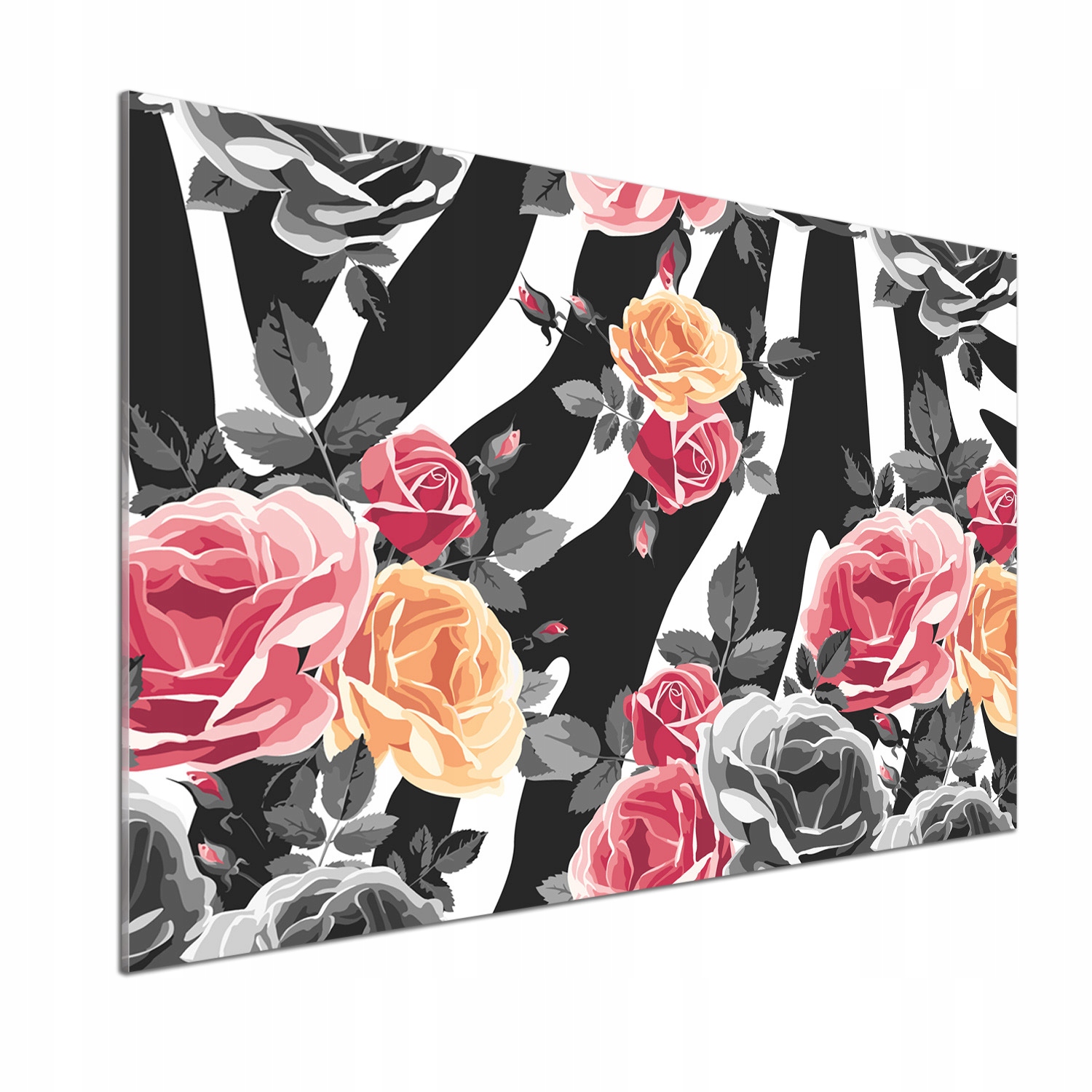 Panel do kuchyne Ruže v pozadí zebra 100x70 cm Lepidlo