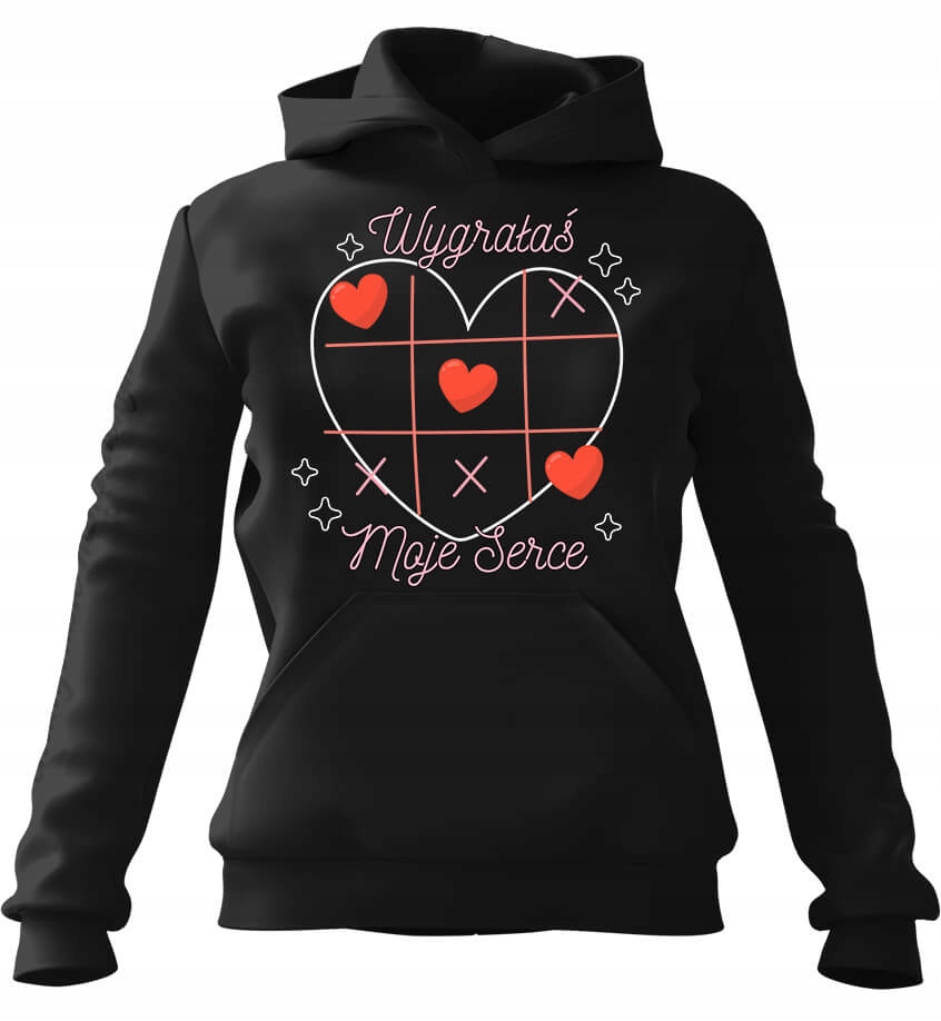 pánská mikina s kapucí You've won my heart černá, velikost 4XL, valentýnský Dárek