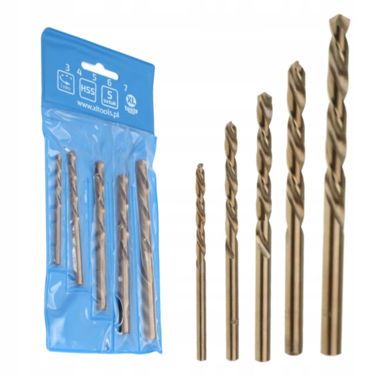 Wiertła Lewoskrętne Kobaltowe Inox 5x Do Metalu Zestaw Wierteł Wiertło Lewo