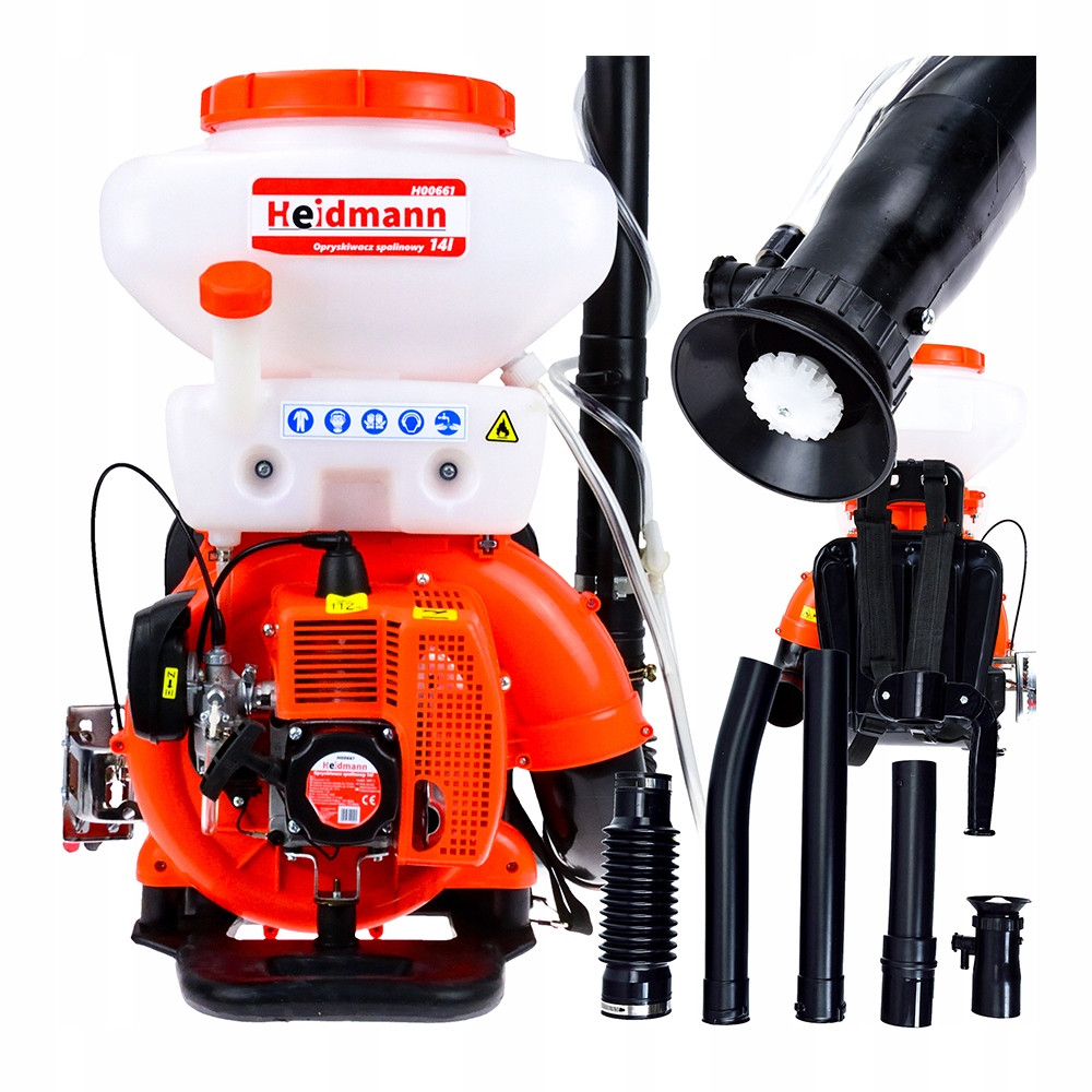 Opryskiwacz Spalinowy Plecakowy Ogrodowy Dmuchawa 14L Mocny 2kW Heidmann