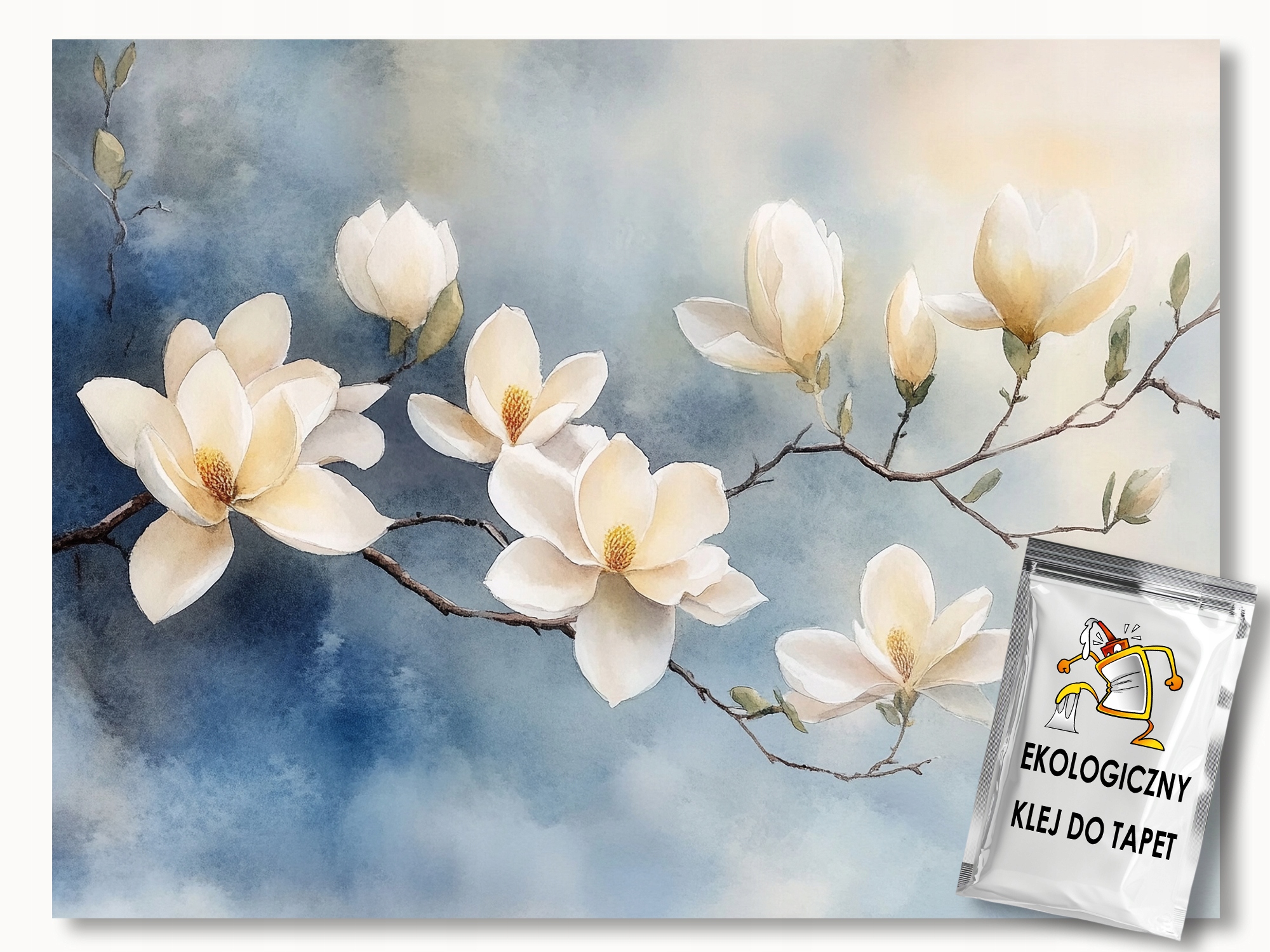 Fototapeta Flizelina Akvarel Příroda Květ Bílá Magnolie 350x250 lepidlo