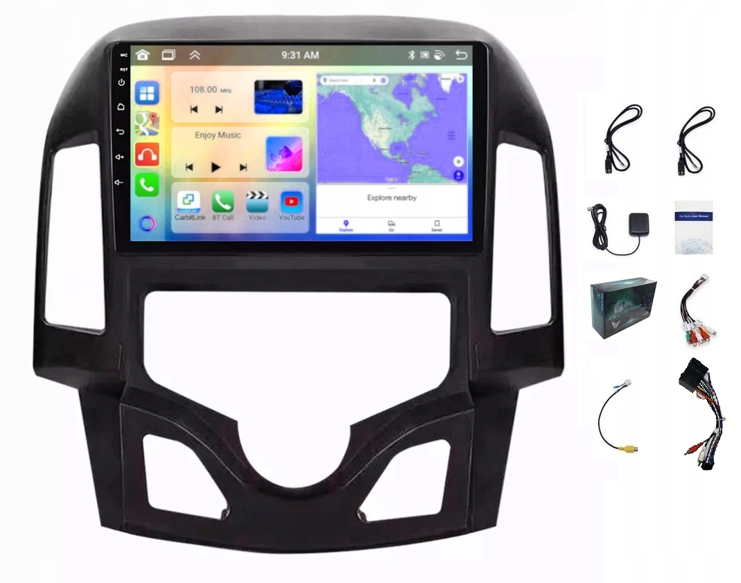 Android Rádio S Navigací Hyundai I30 2006-2012 Gps Carplay 6GB Ram 128GB