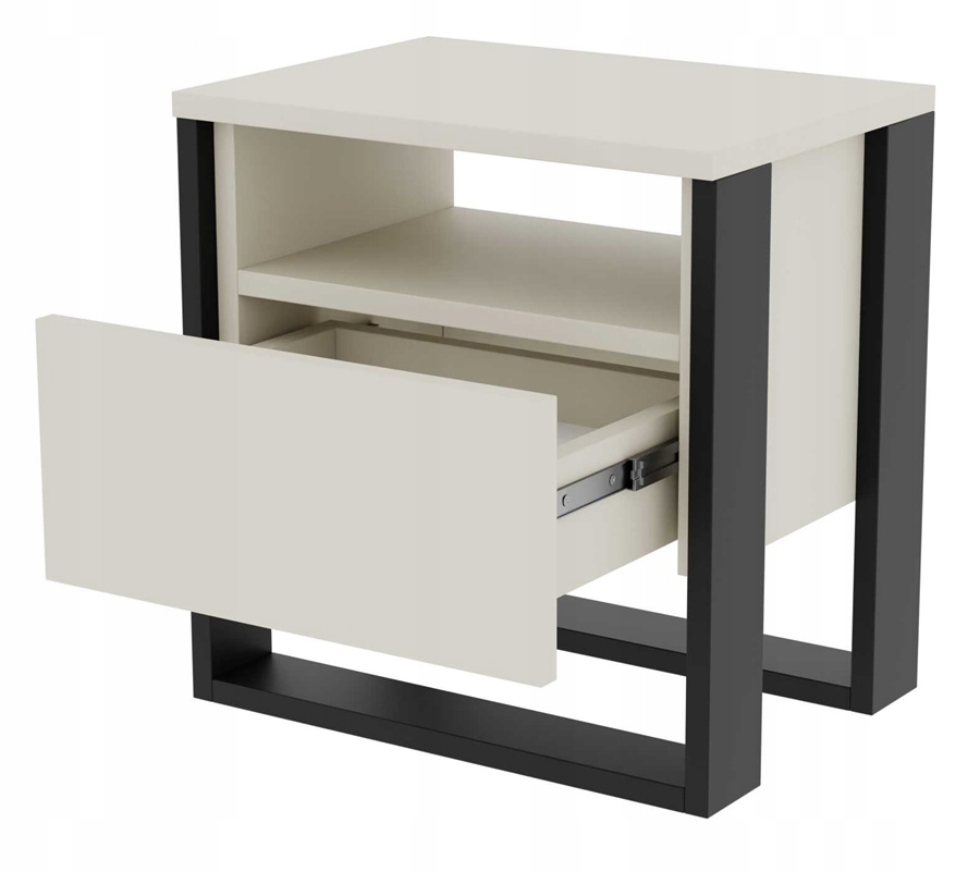 Nočný stolík, skrinka Vera kašmír čierna zásuvka