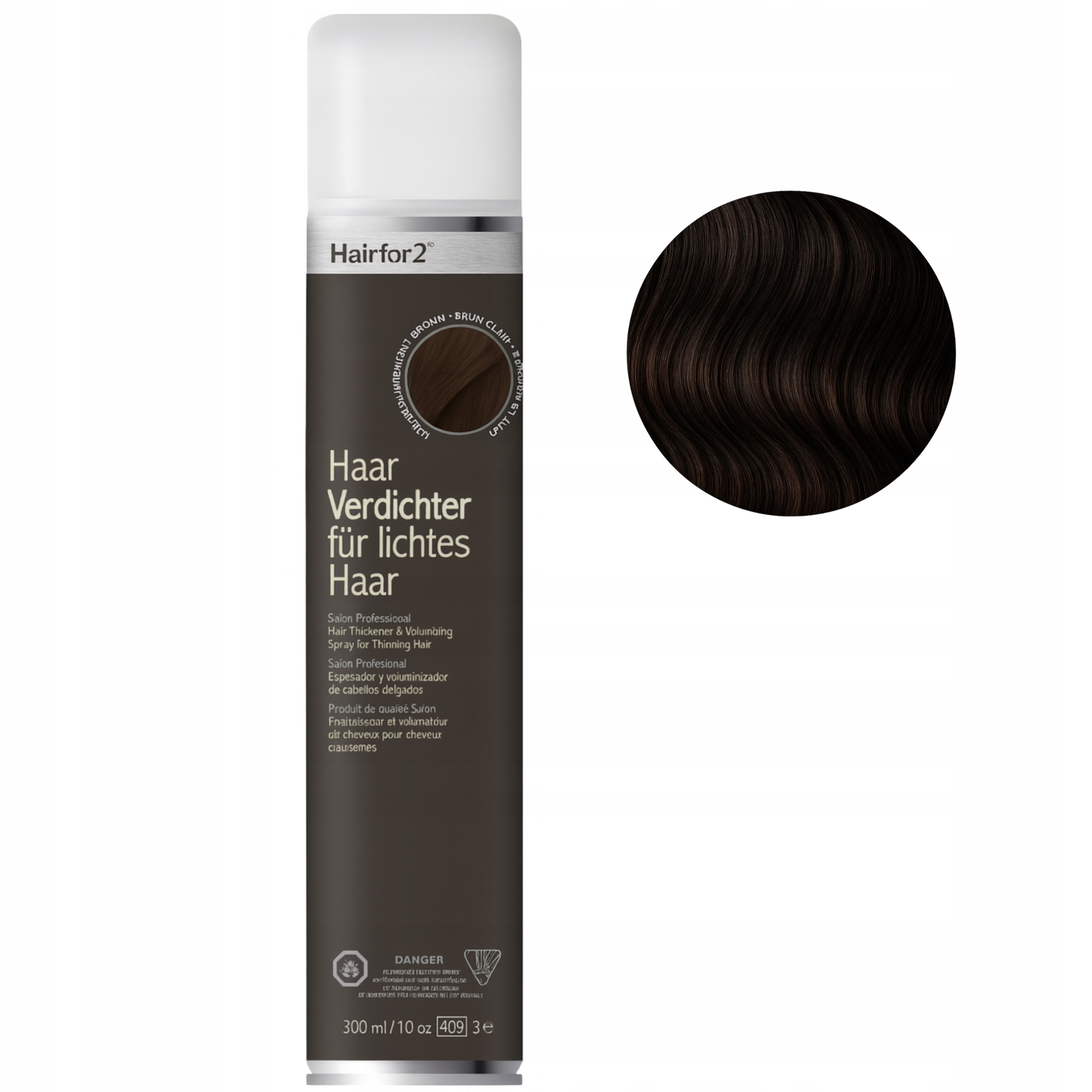 HairFor2 Mikrovlákna Zahušťování Maskování řídnutí Black-Brown 300 ml