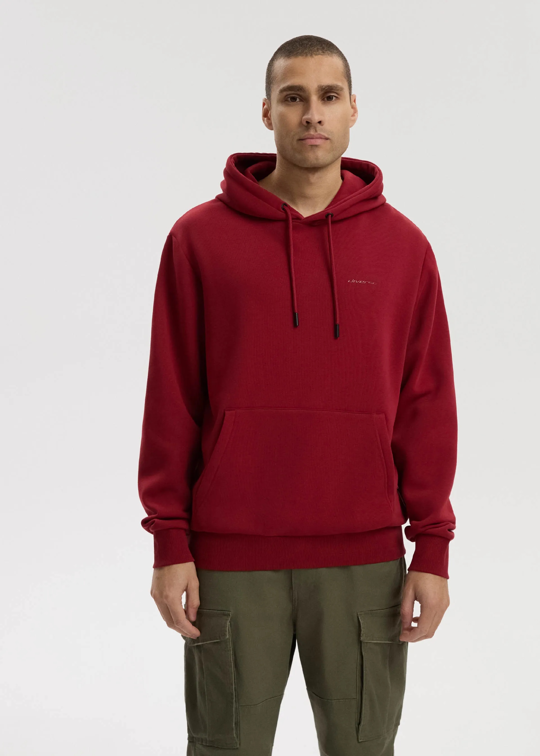 Bluza męska z kapturem Diverse Basehoody S261 Bordo M