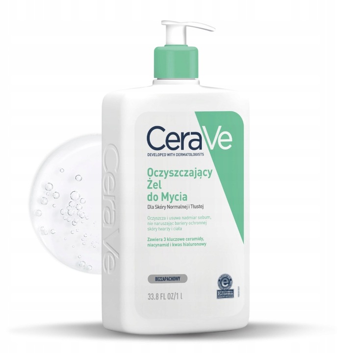 CeraVe oczyszczający żel do mycia skóry normalnej i tłustej, 1000 ml