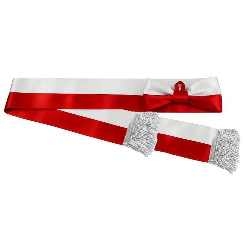 Šerpa s bílo-červenou stuhou na praporovém stromku s mašlí