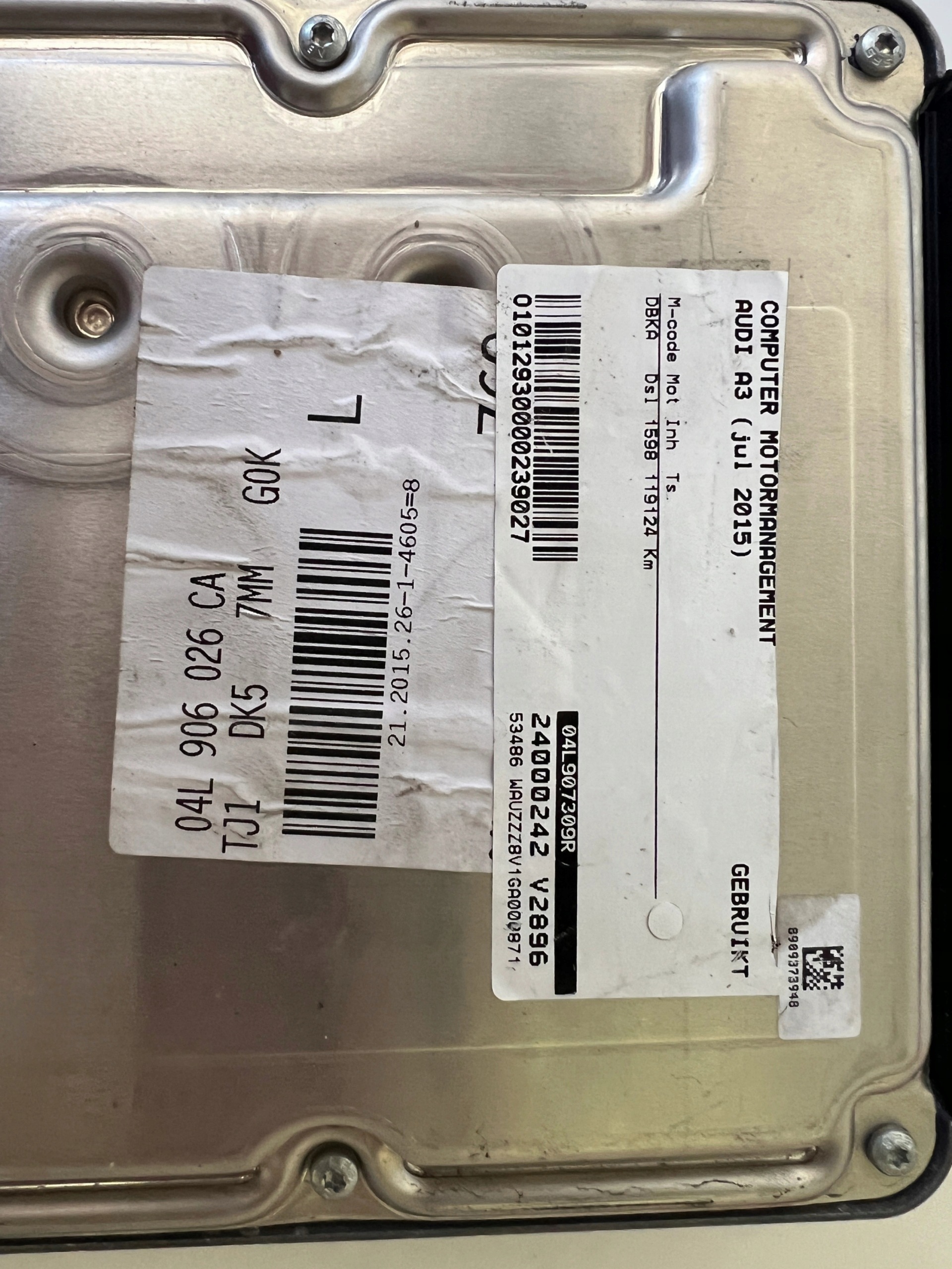 AUDI A3 1.6TDI 0281031066 04L907309R 1039S84578 Computer ECU