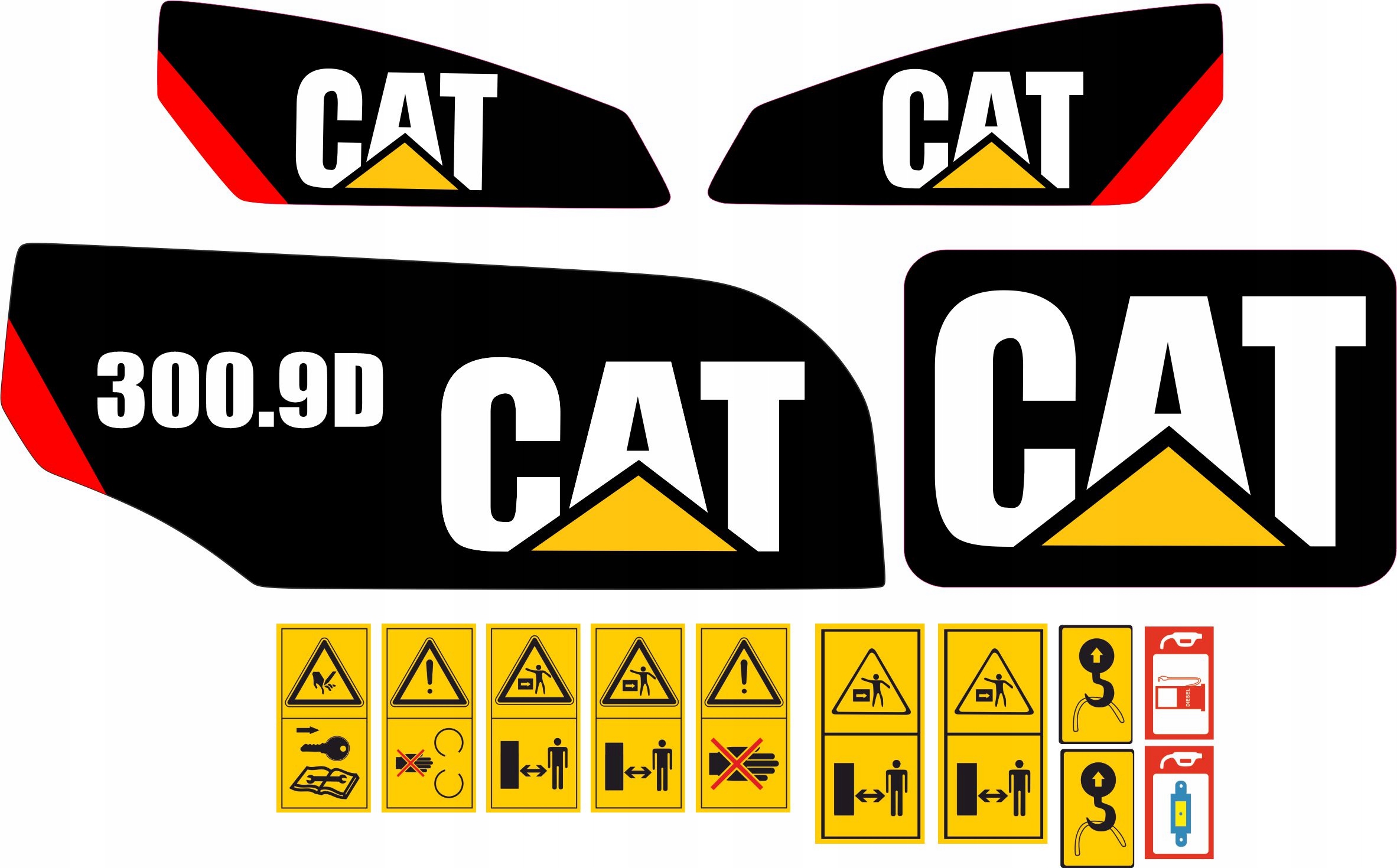 NAKLEJKI CAT 300.9D 300.9 D CATERPILLAR LAMINOWANE