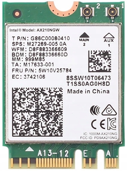 Karta Sieciowa Wi-fi 6E AX210 AX210NGW Intel 2x2 Ax Bluetooth 5.2 No vPro