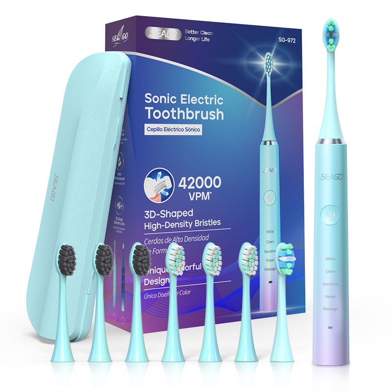 Seago Szczoteczka soniczna do zębów SG-972 8 główek Etui