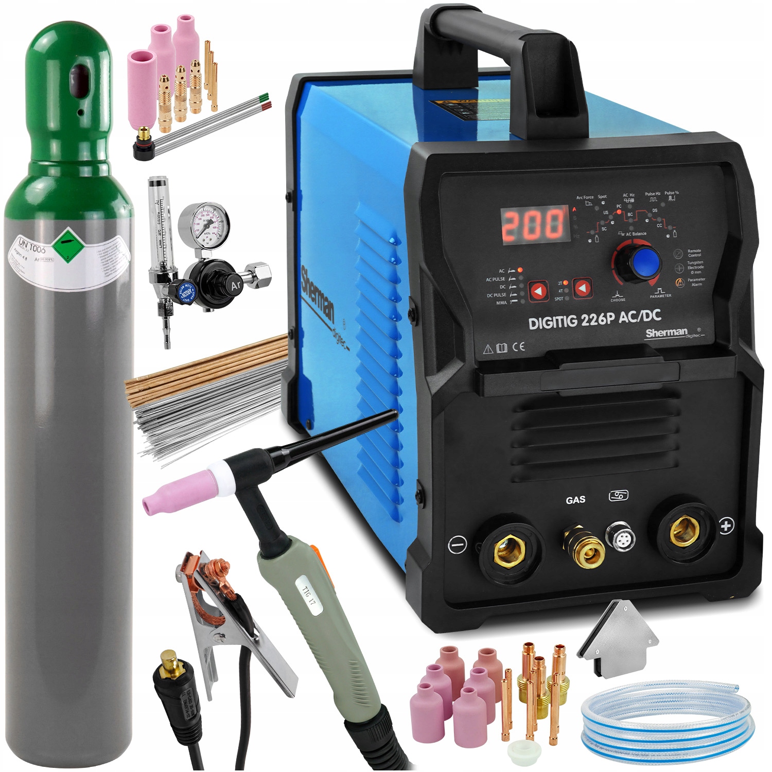 Spawarka inwertorowa Ac/dc Tig 200A Sherman Puls Aluminium Hf