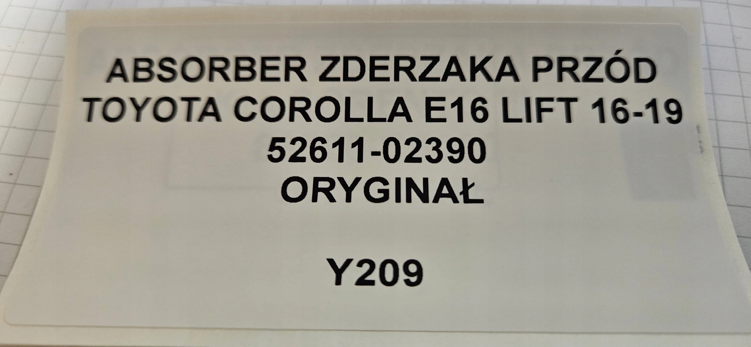 ABSORBER nárazníku předek TOYOTA COROLLA E16 LIFT