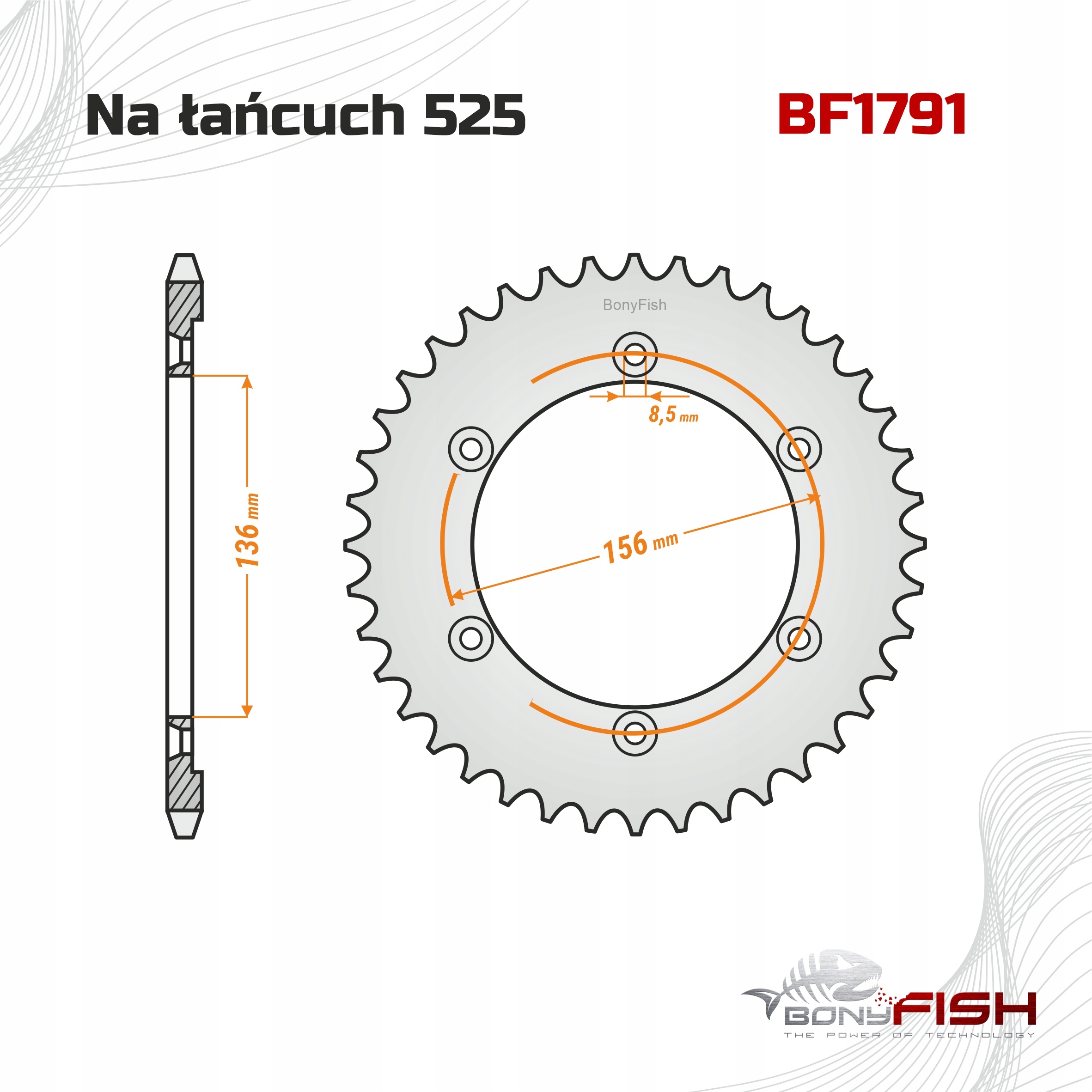 Ozubení zadní zadní velké Suzuki Xf 650 Freewind 1997-2002 43 zubů