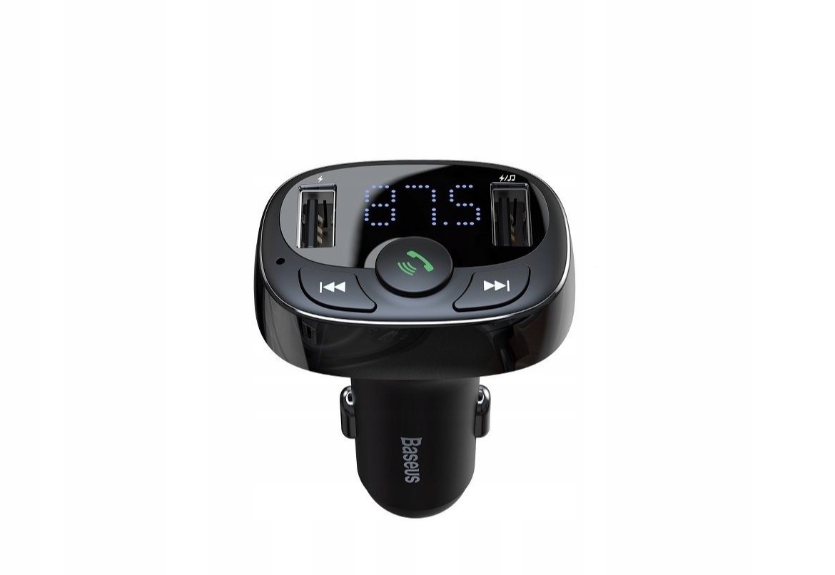 Transmiter FM do samochodu BASEUS 2x USB czarny Model Bluetooth FM Typ T