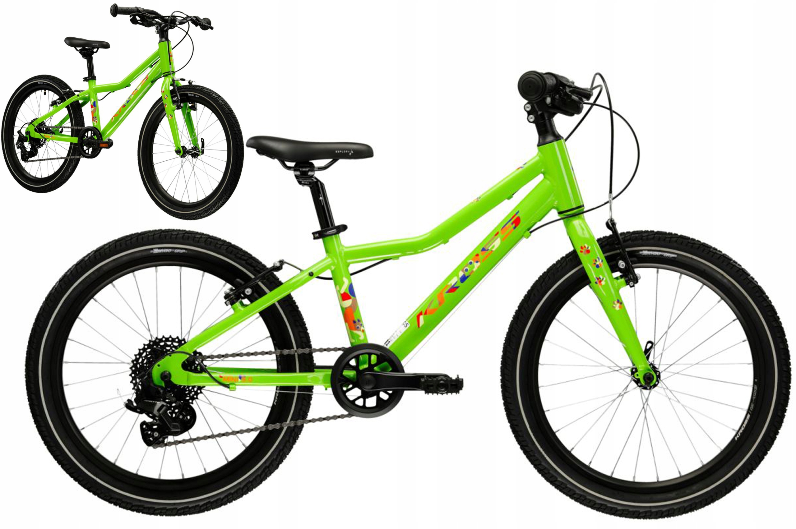Rower dziecięcy 20" Kross Level Mini 3.0 zielony pomarańczowy R24