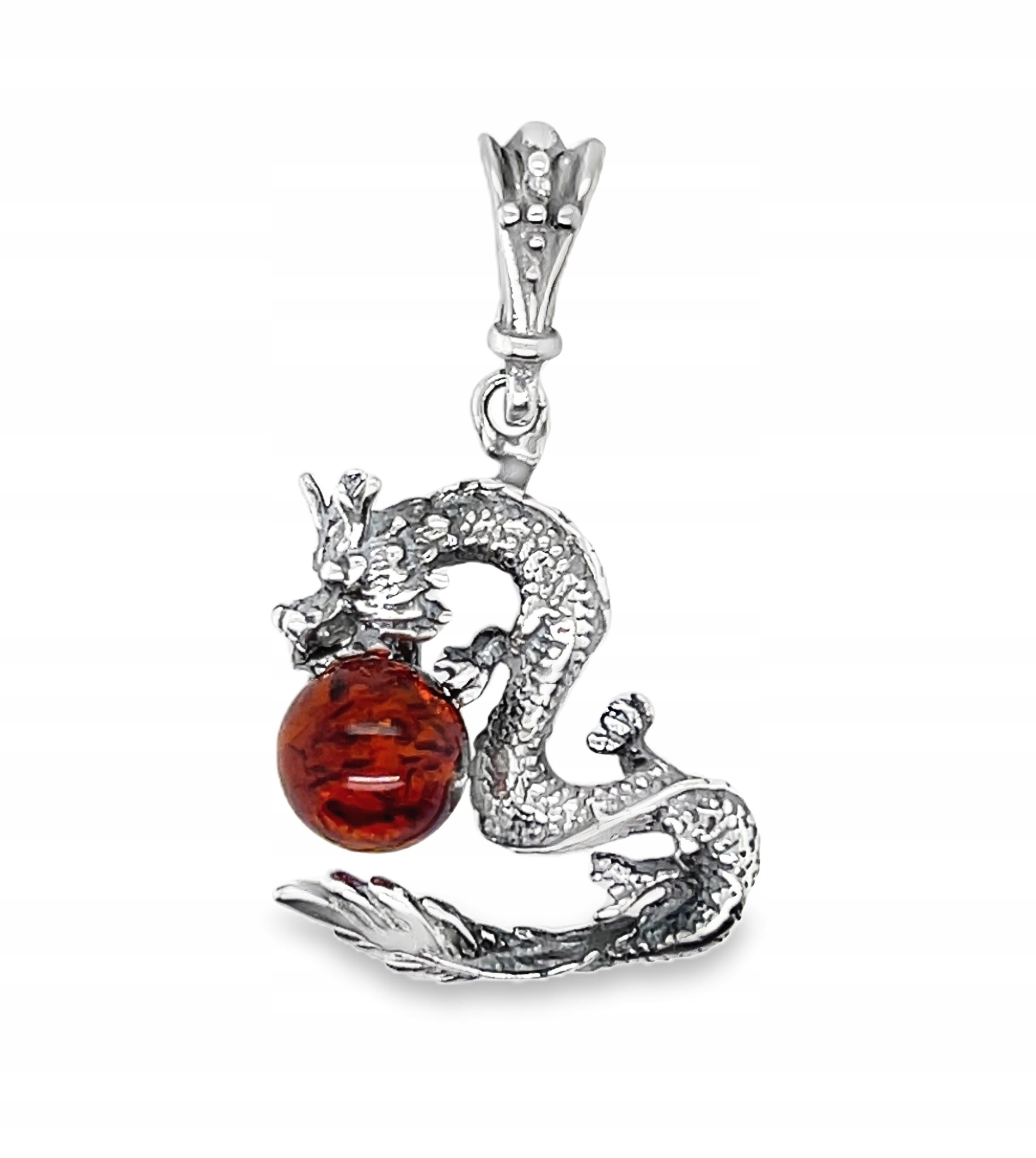 Přívěsek s jantarem Kulka Drak Čínský Přívěsek 925 Film 360