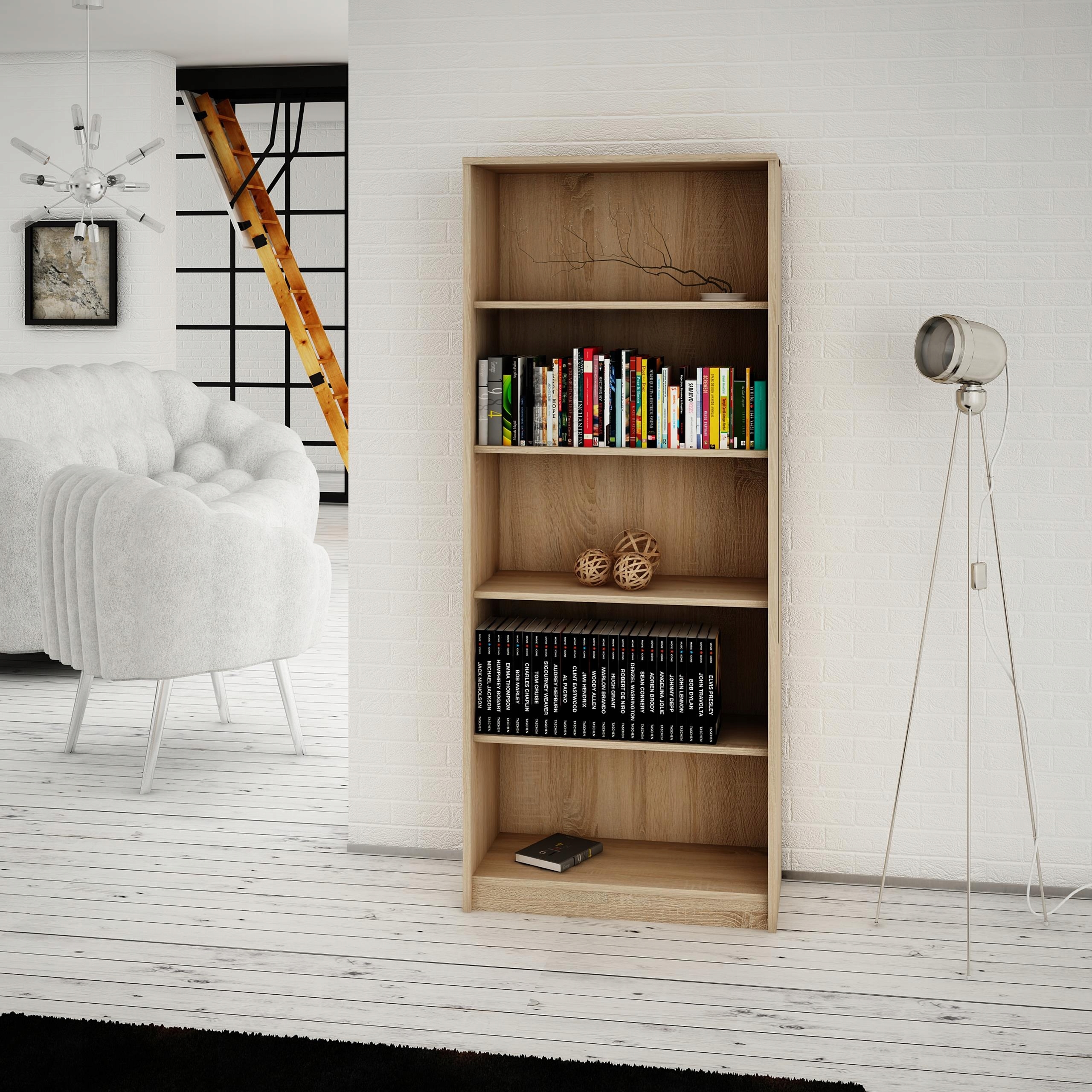 Regał biurowy na książki segregatory R3 DĄB SONOMA ROB Szerokość mebla 58 cm