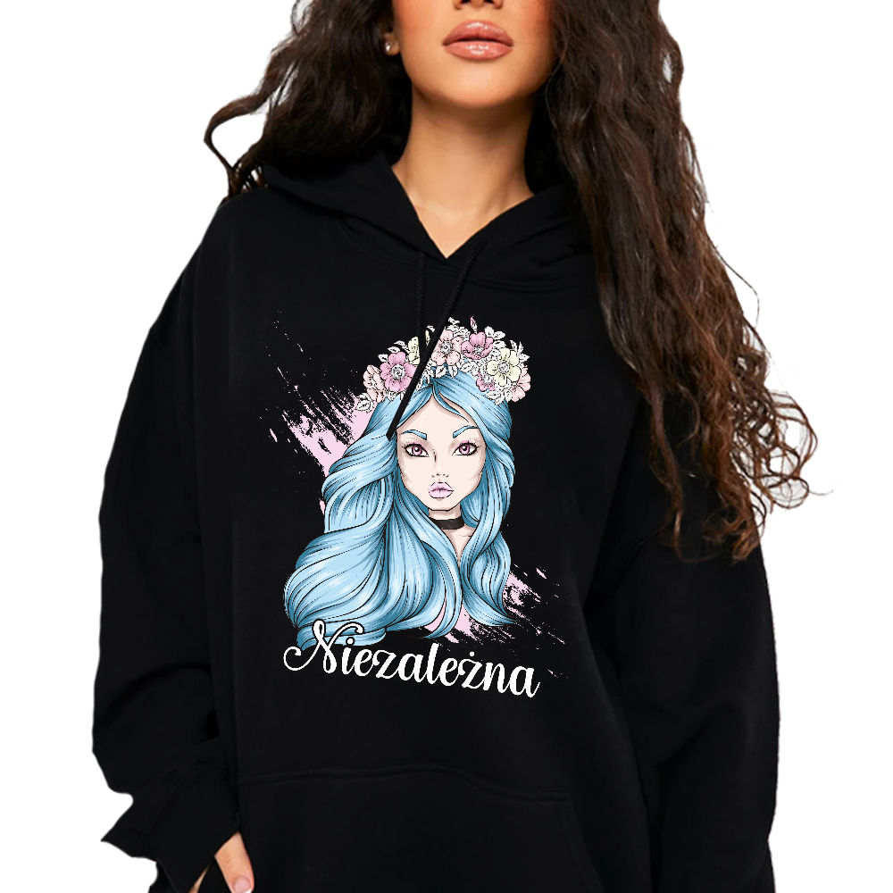 Mikina S Kapucí Hoodie Teplá bavlněná Nezávislá Ženská motivace XXL