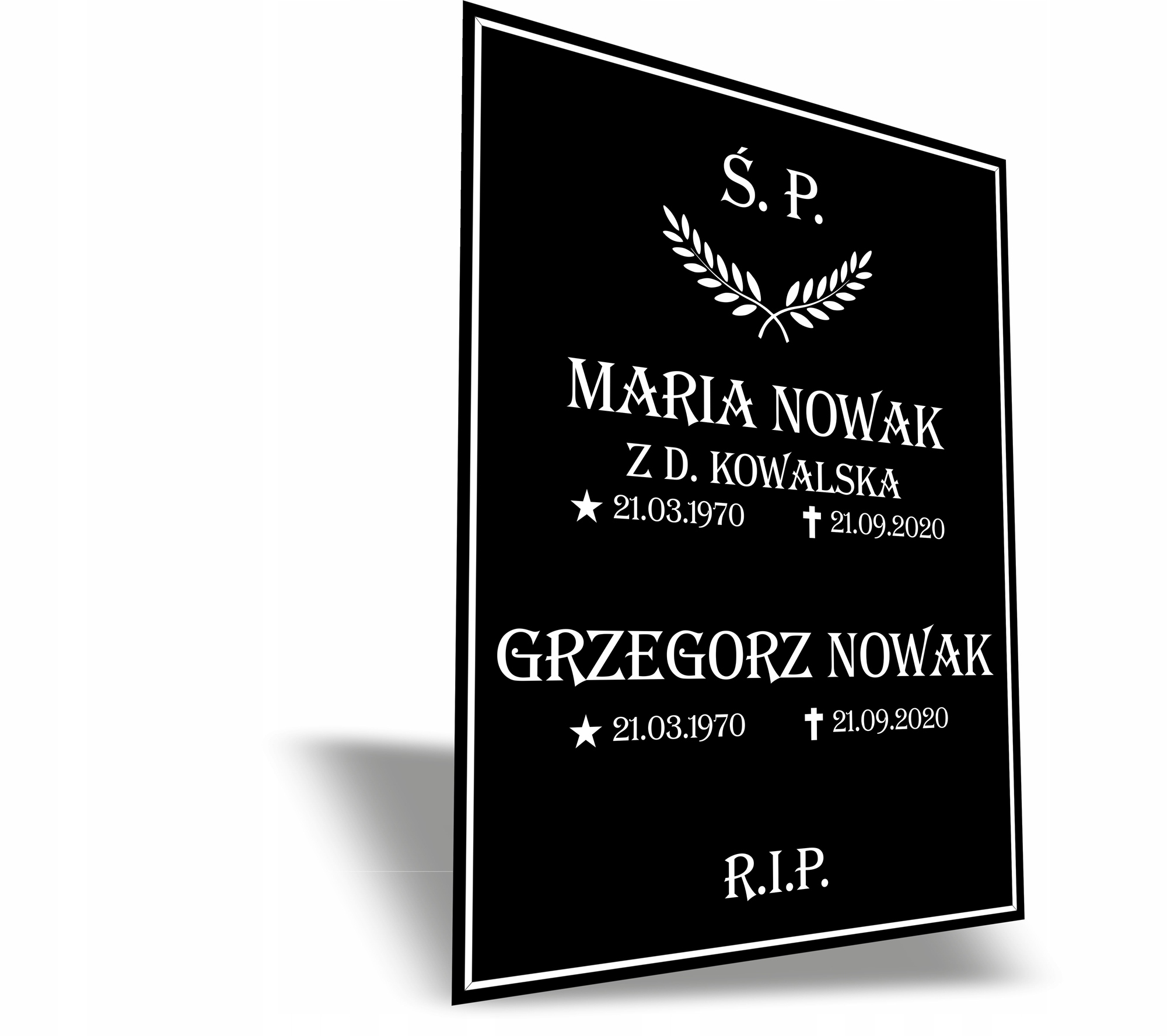 

Tabliczka nagrobna tablica na grób Krzyż 30X40