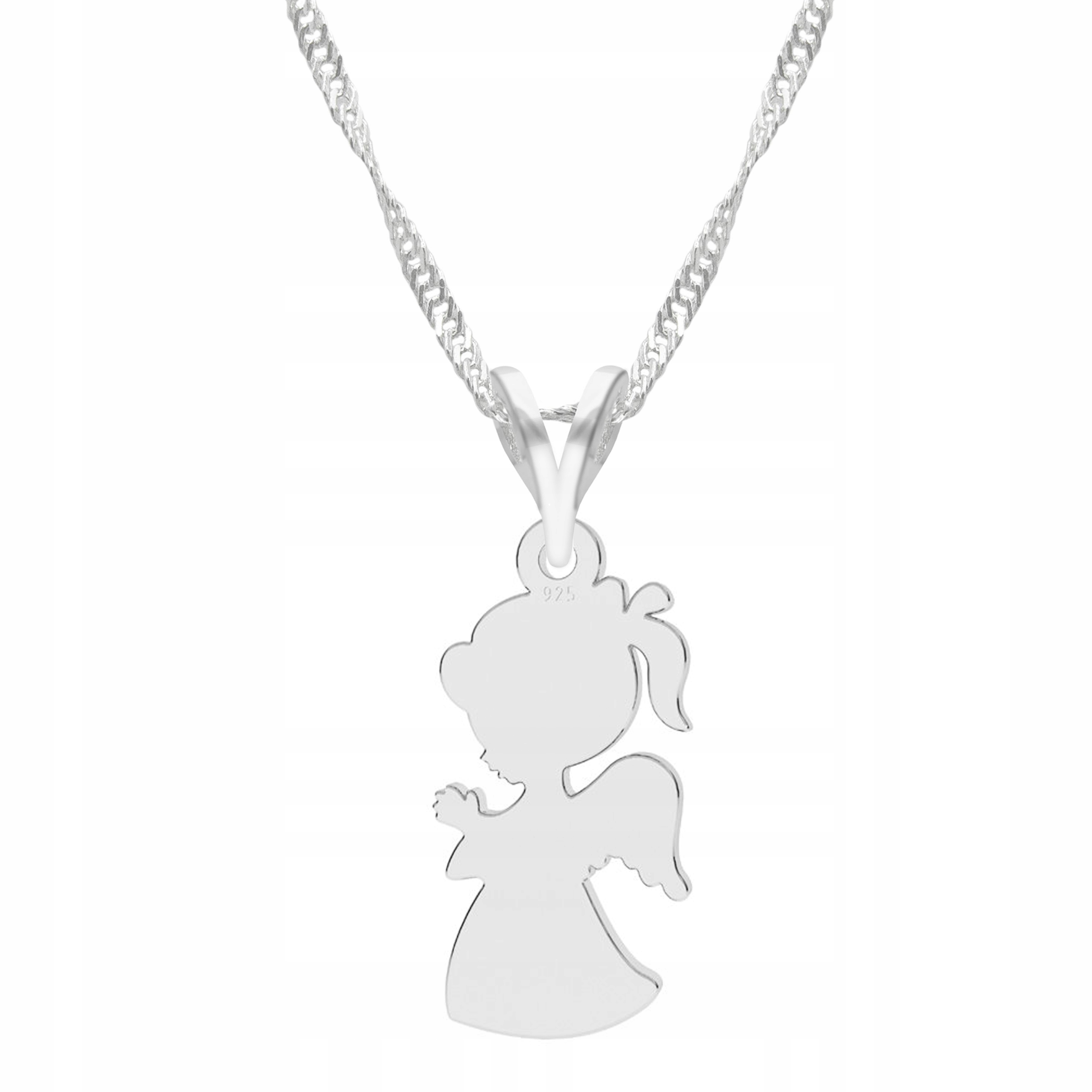 Stříbrný řetízek náhrdelník 925 Anděl Dívka
