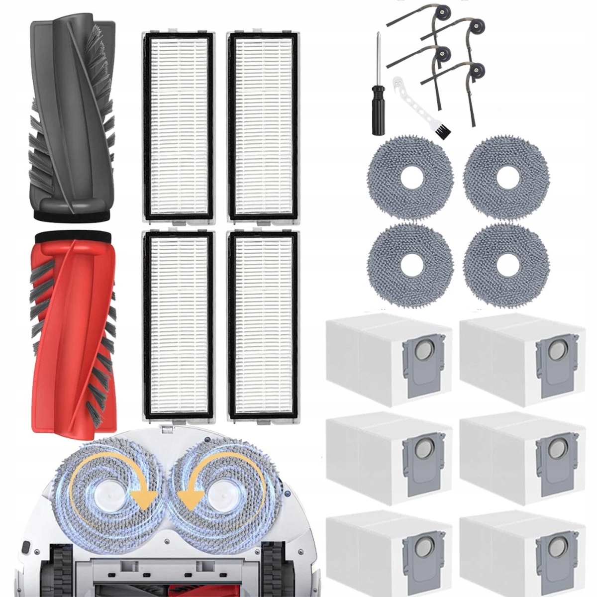 Duży zestaw akcesoriów do Roborock Qrevo Curv Edge S5V /Qrevo 21SZT