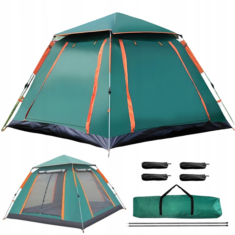 Stan Dvouvrstvý kopulovitý Pop-up s moskytiérou 3-4 osob zelený
