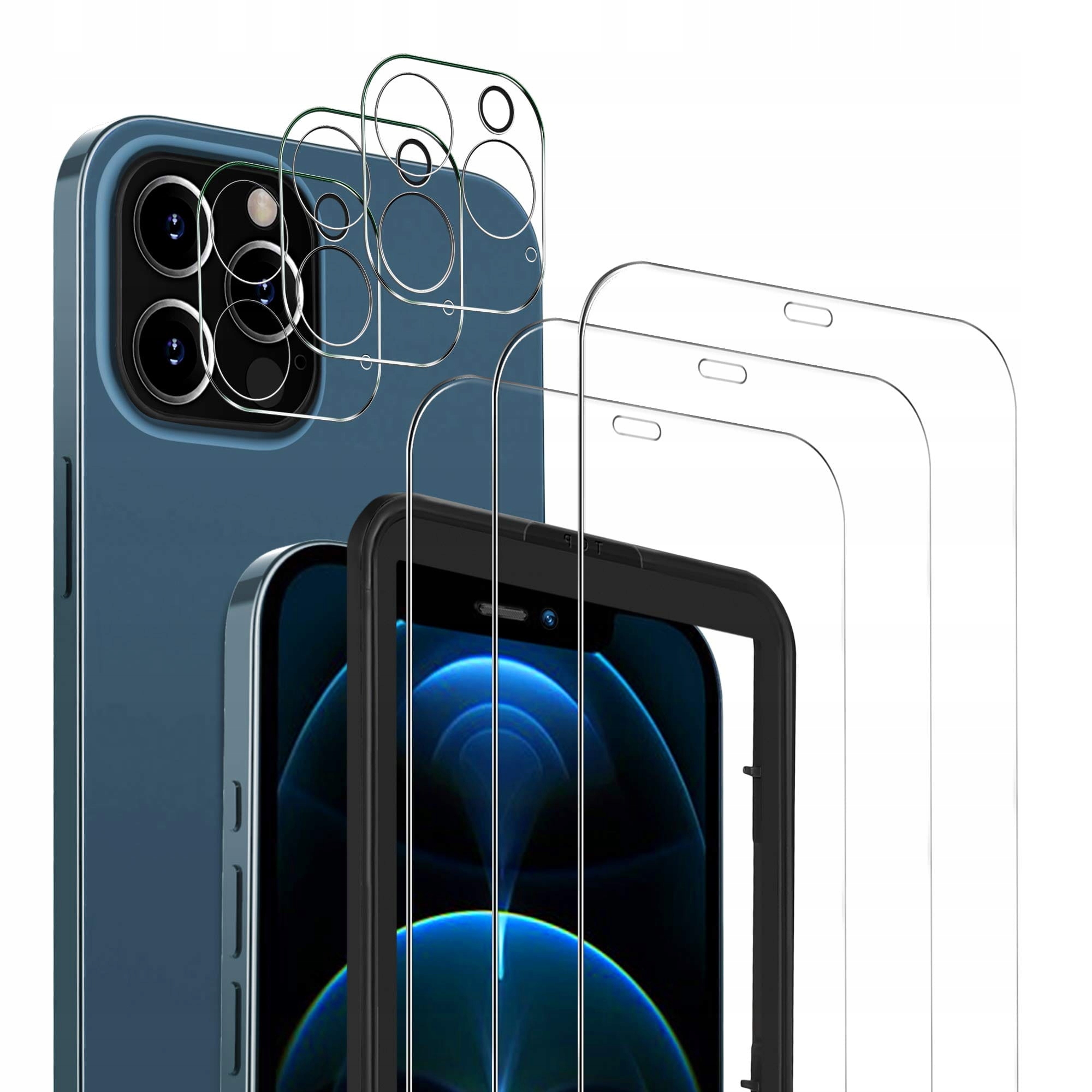 

Szkło 9H do iPhone 12 Pro Zestaw na aparat 6szt