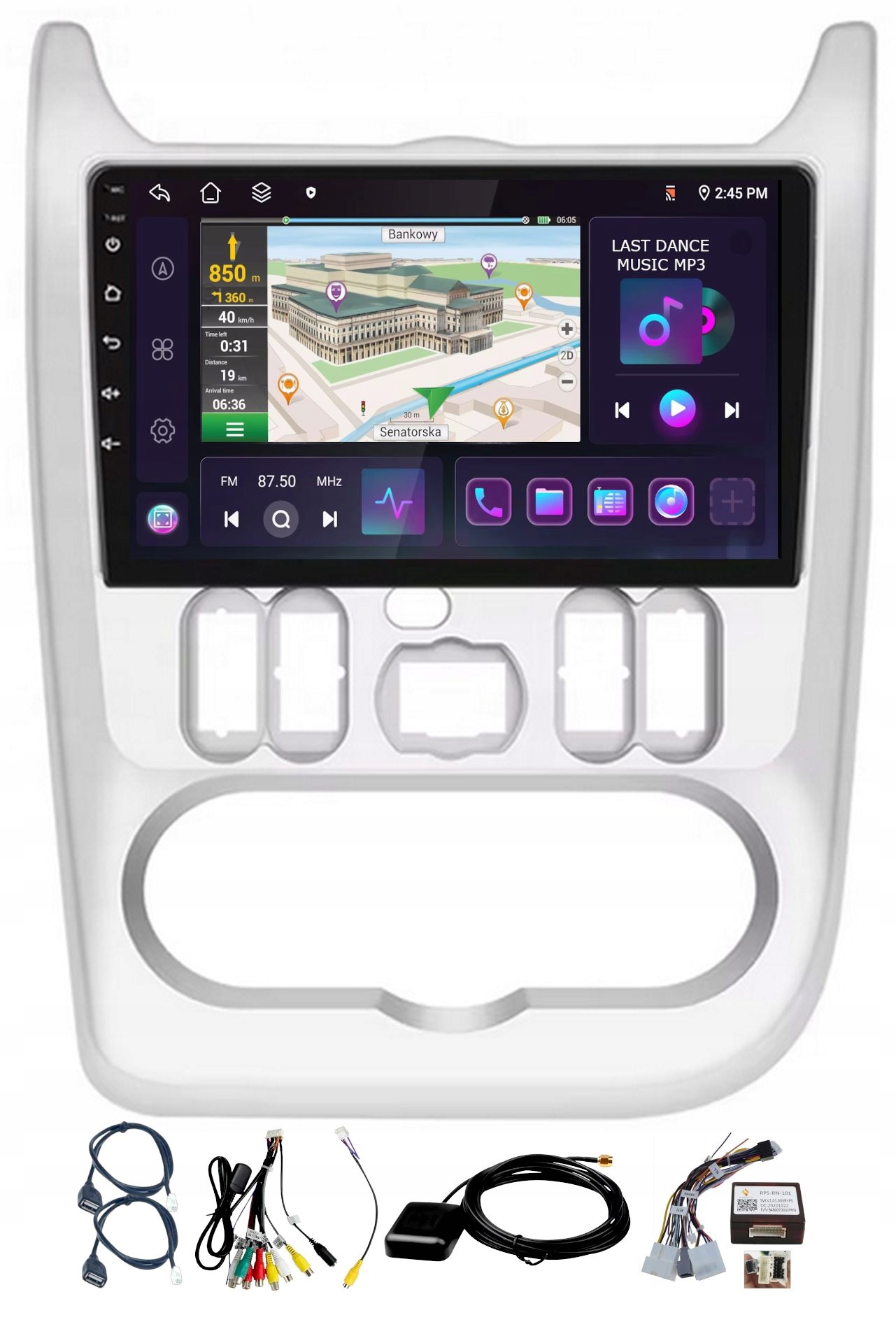 Rádio Navigácia Android Carplay Dacia Duster 2010-2014 4GB 64GB Sim