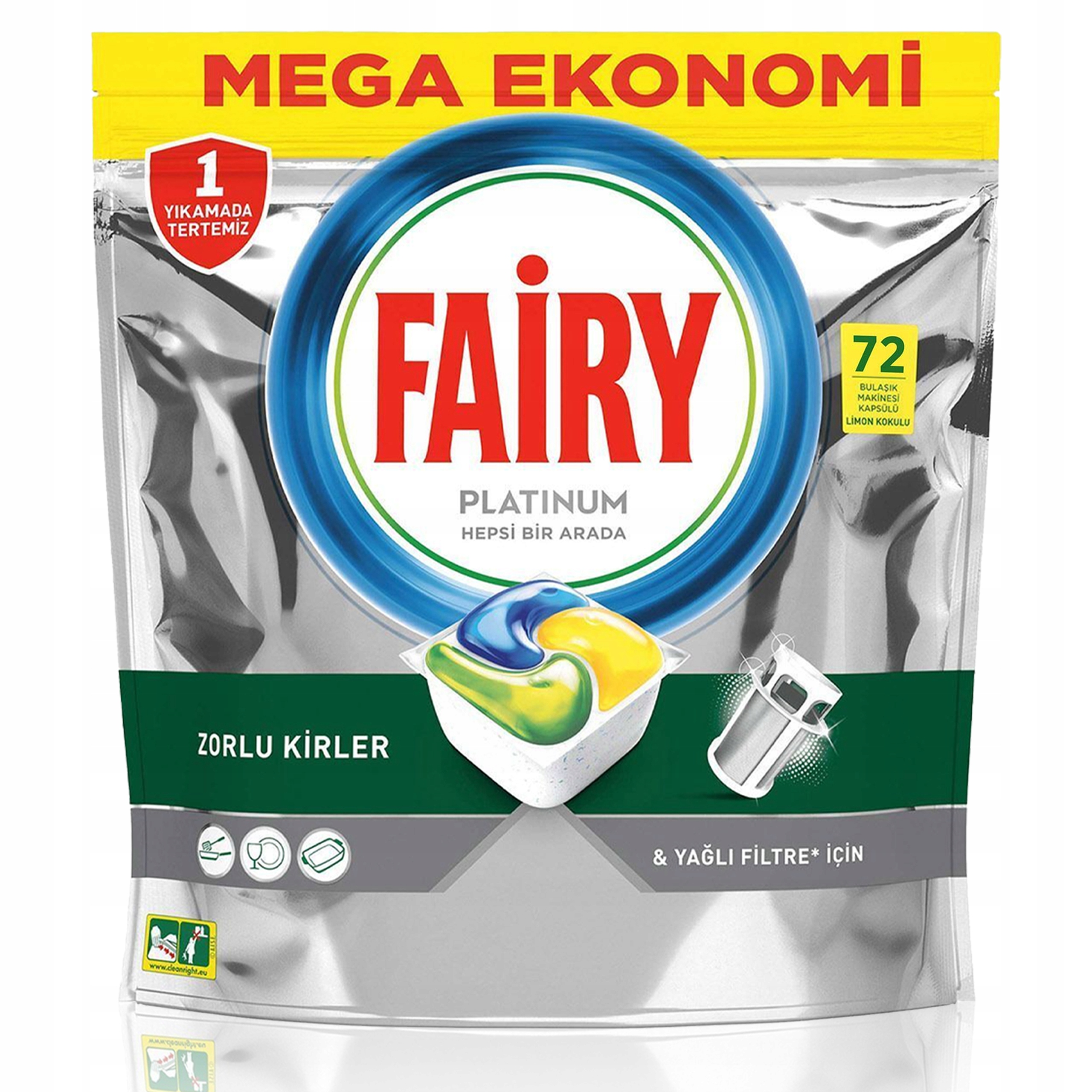 Levně Kapsle do myčky nádobí Fairy Platinum All in One 72 kusů