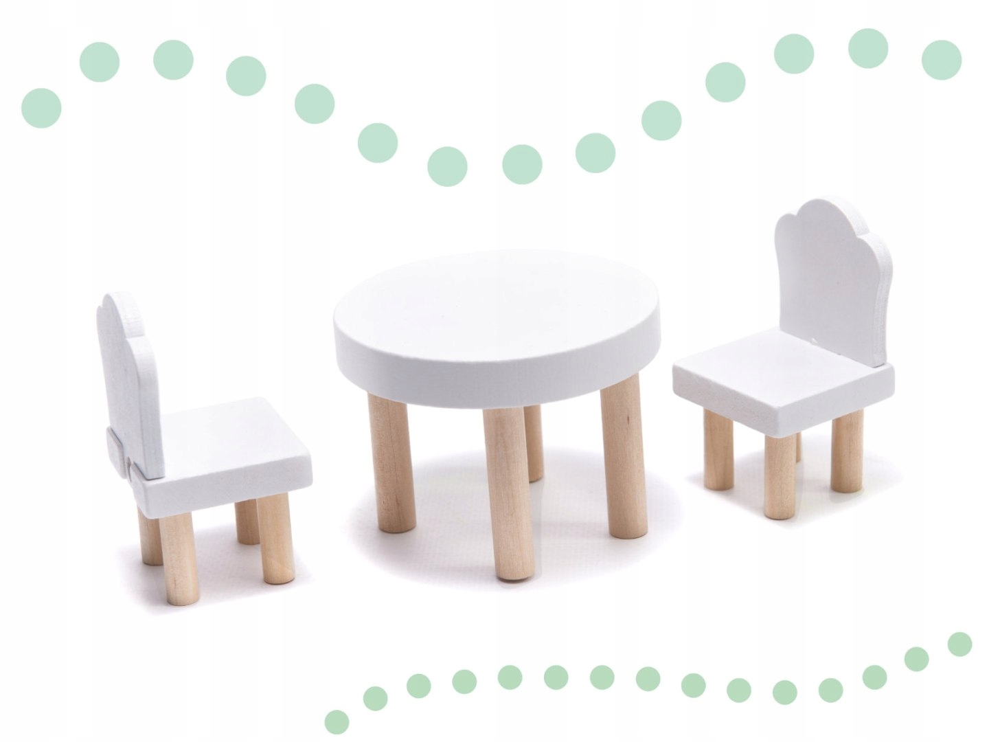 DOMEK DLA LALEK DREWNIANY MEBELKI BOHO ŚWIATŁO LED WILLA XXL 78CM 1SZT Marka Ikonka