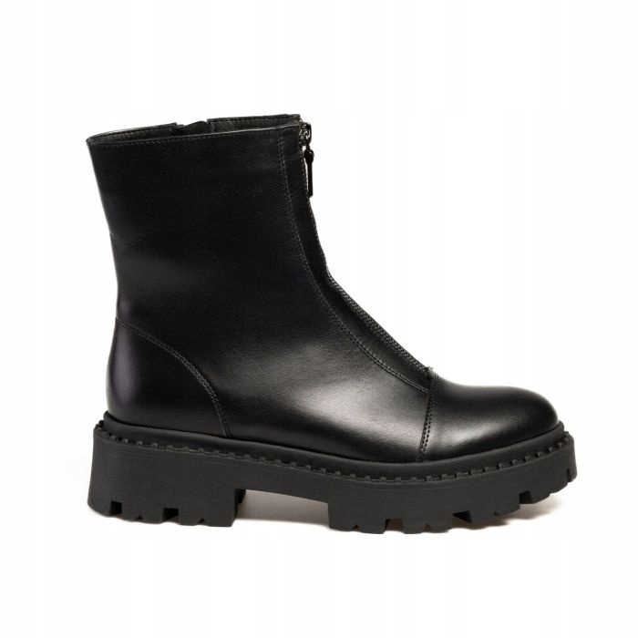 Černé Kotníkové Boty Workery Kanady Platformy Dámské Zateplené Kožené Lícové