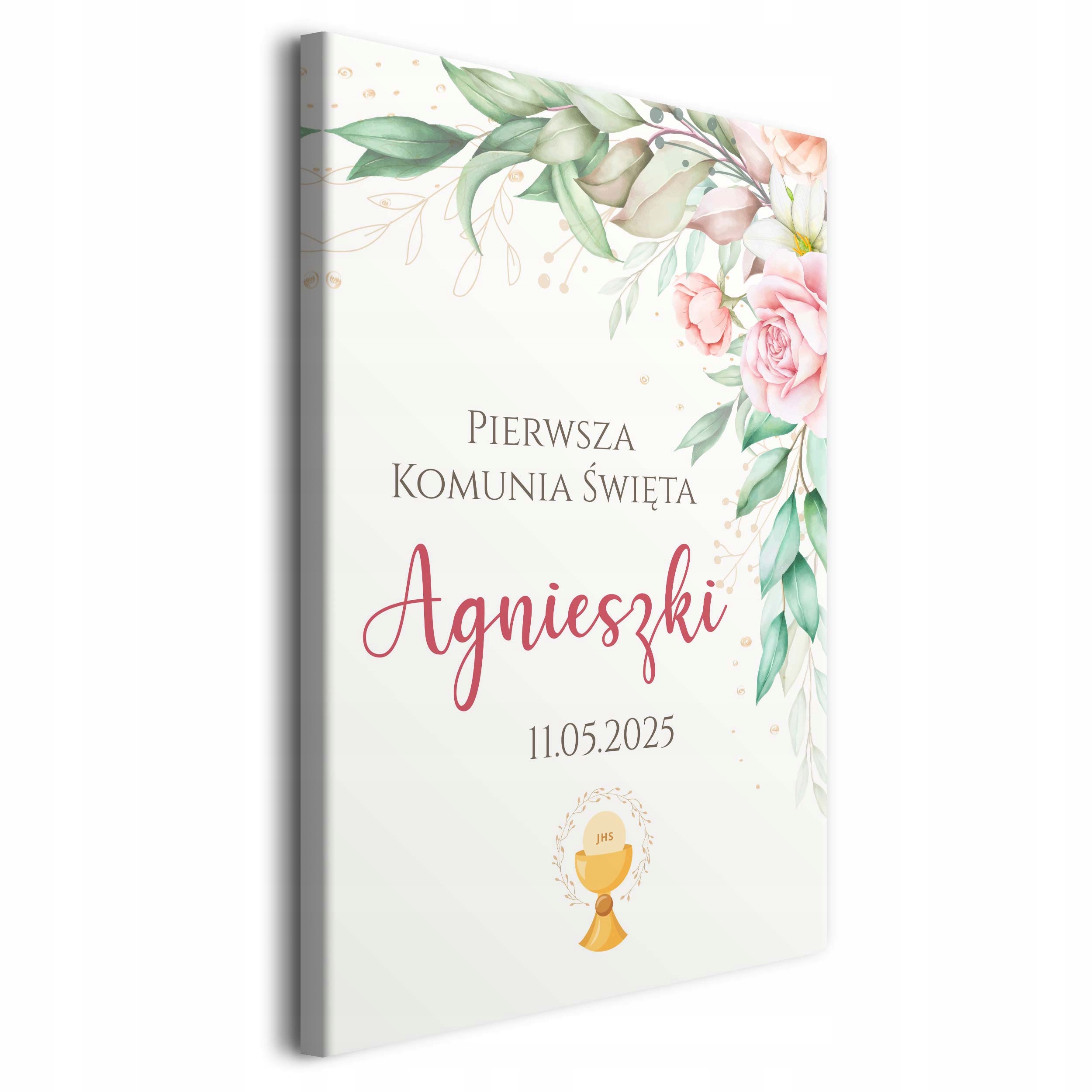 Velká uvítací tabule s Dárek Obraz na plátně k prvnímu Svaté Přijímání