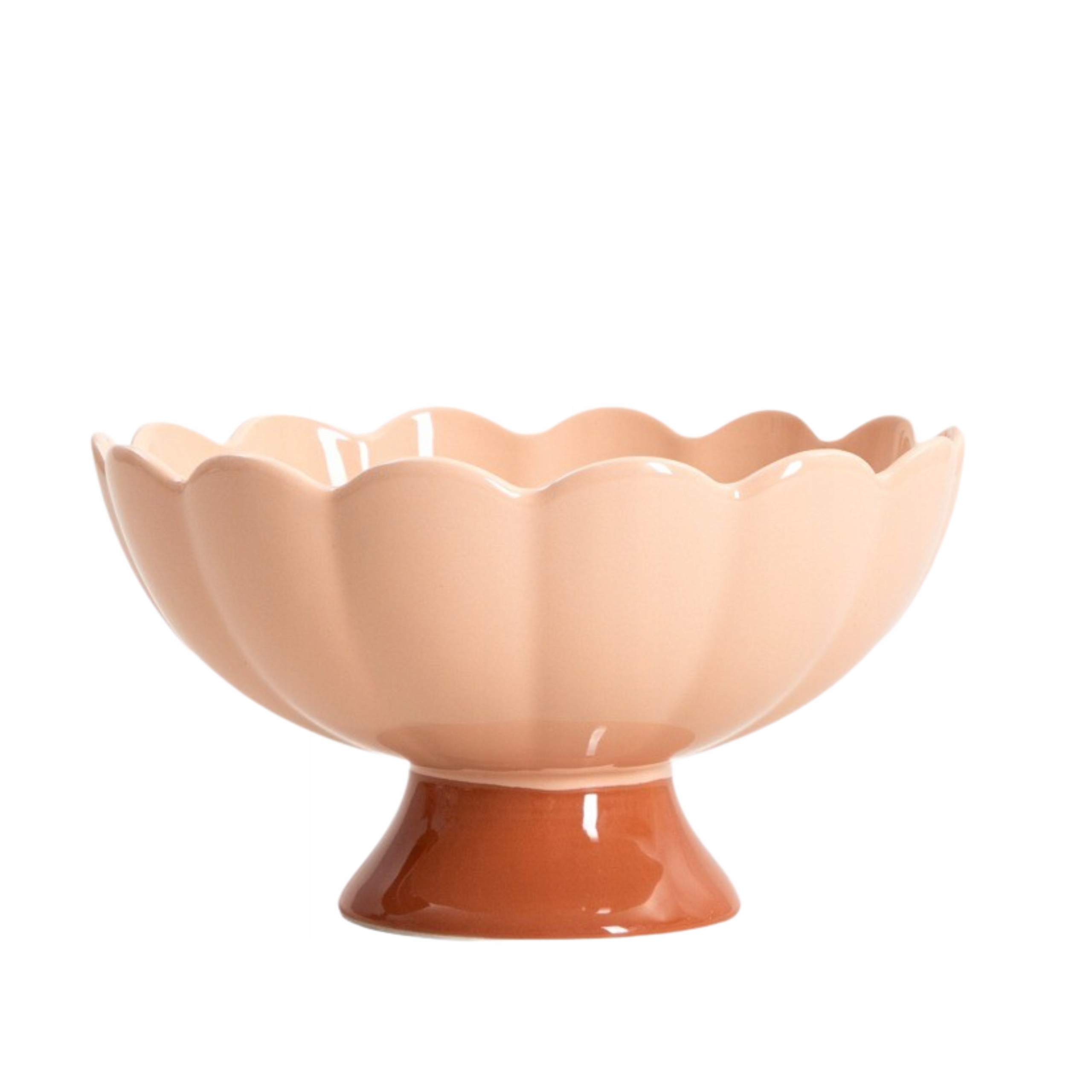 Podnos Brisa keramická na nožce pro servírování tvaru květiny 21 cm Homla